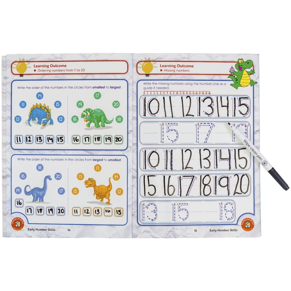 2 Learning Can Be Fun Wipe Clean Early Number Skills, 2 of 2