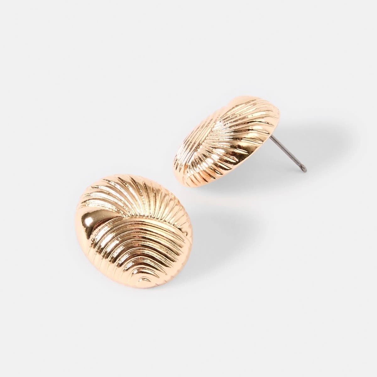 3 Oval Linear Stud Earrings - Gold Tone, 3 of 5