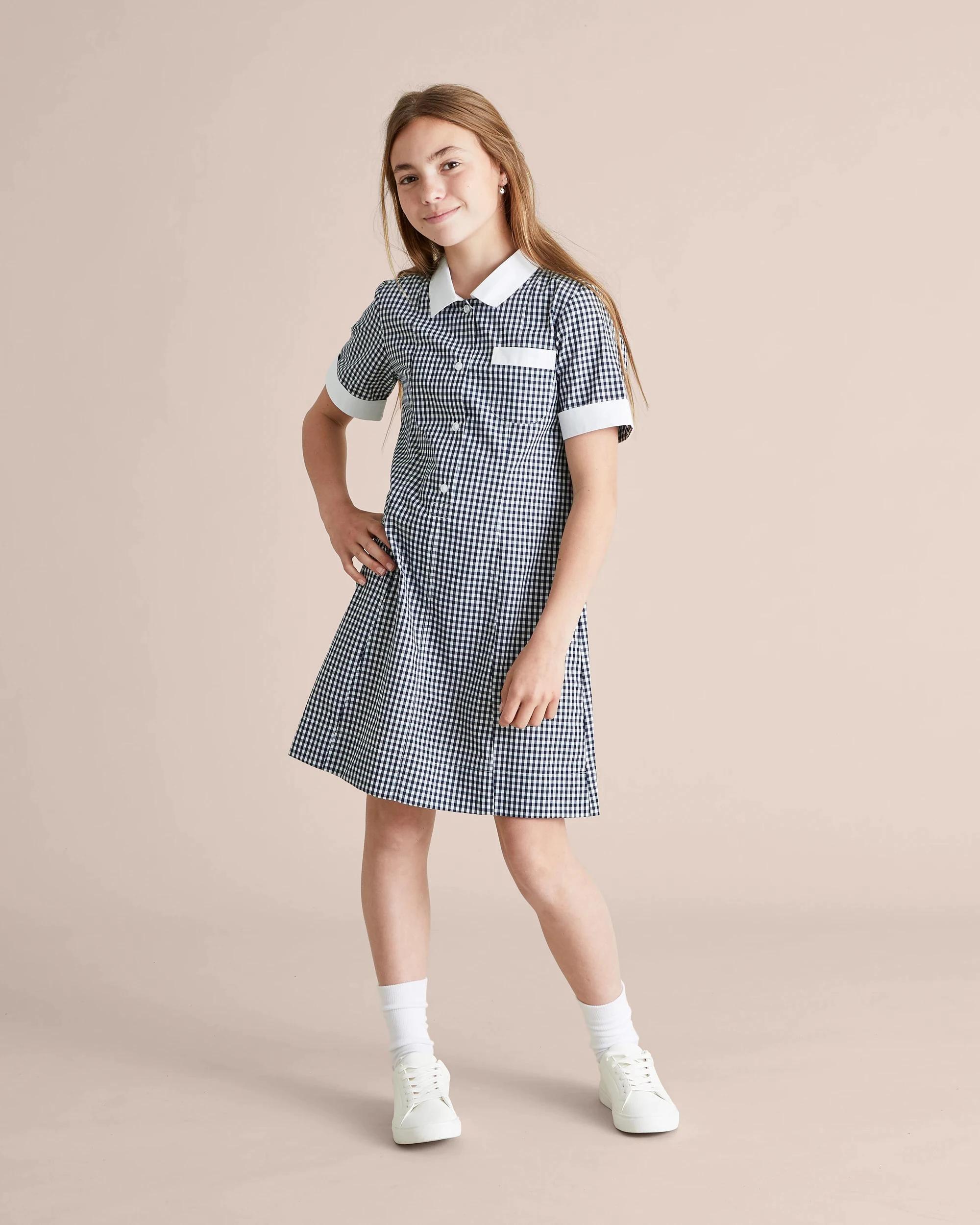 6 Target Gingham School Dress NAVY BLUE, 6 of 10