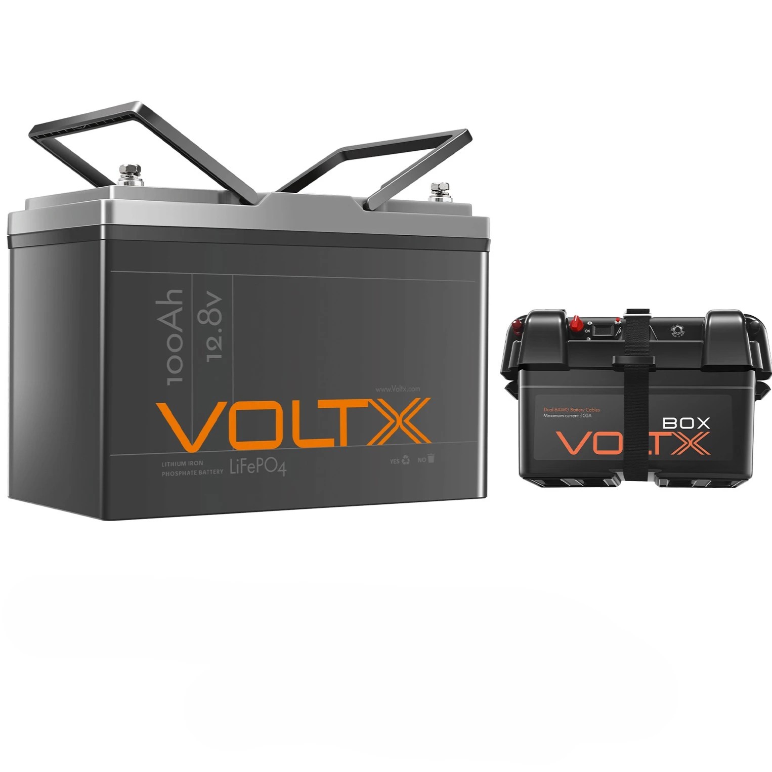1 VoltX 12V 100Ah LiFePO4 Battery + Battery Box Kit, Camping & Caravan Power, 1 of 9