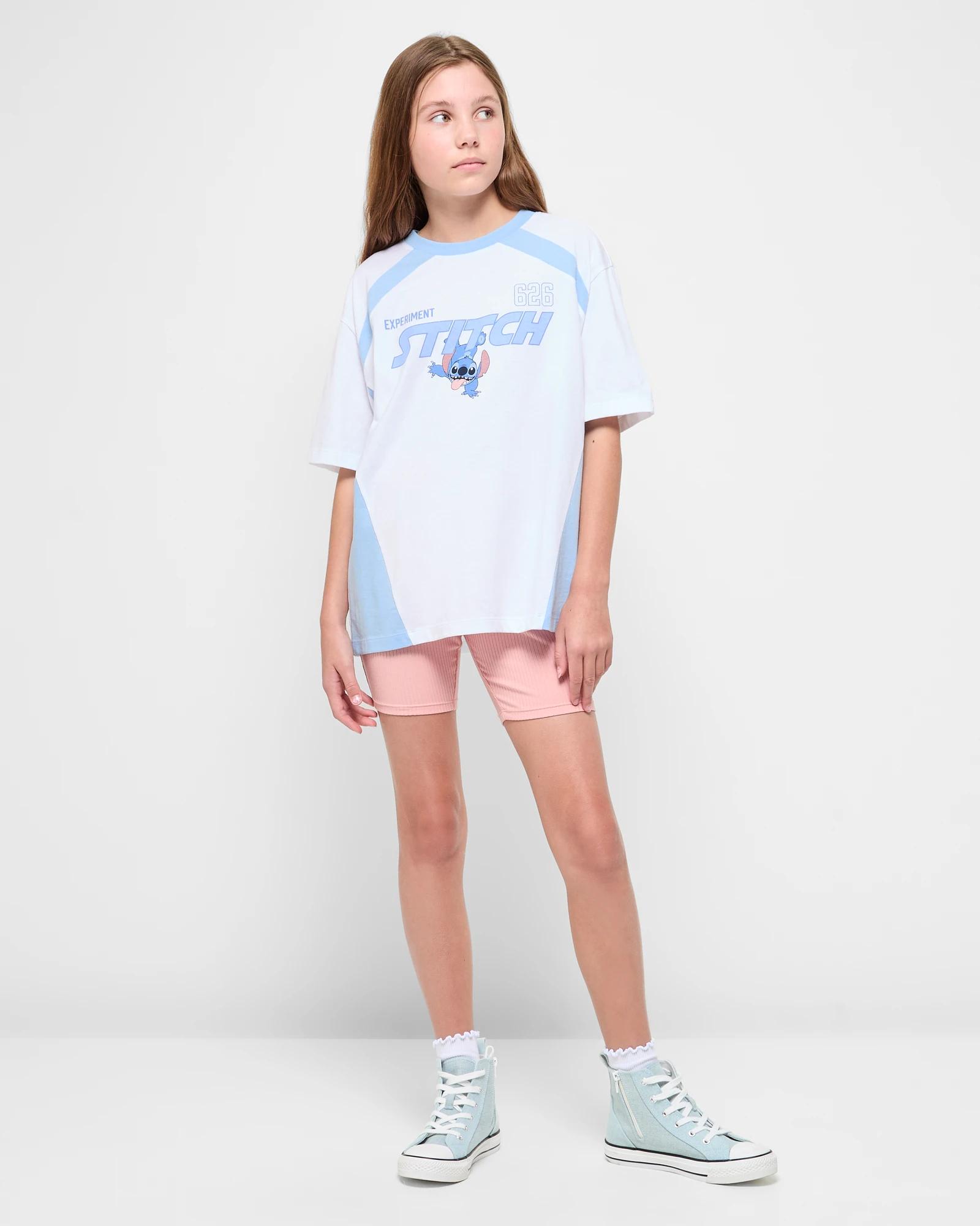 2 Disney Stitch Girls' Lilo & Stitch Australian Cotton Sport Jersey — White (size 8) WHITE, 2 of 5