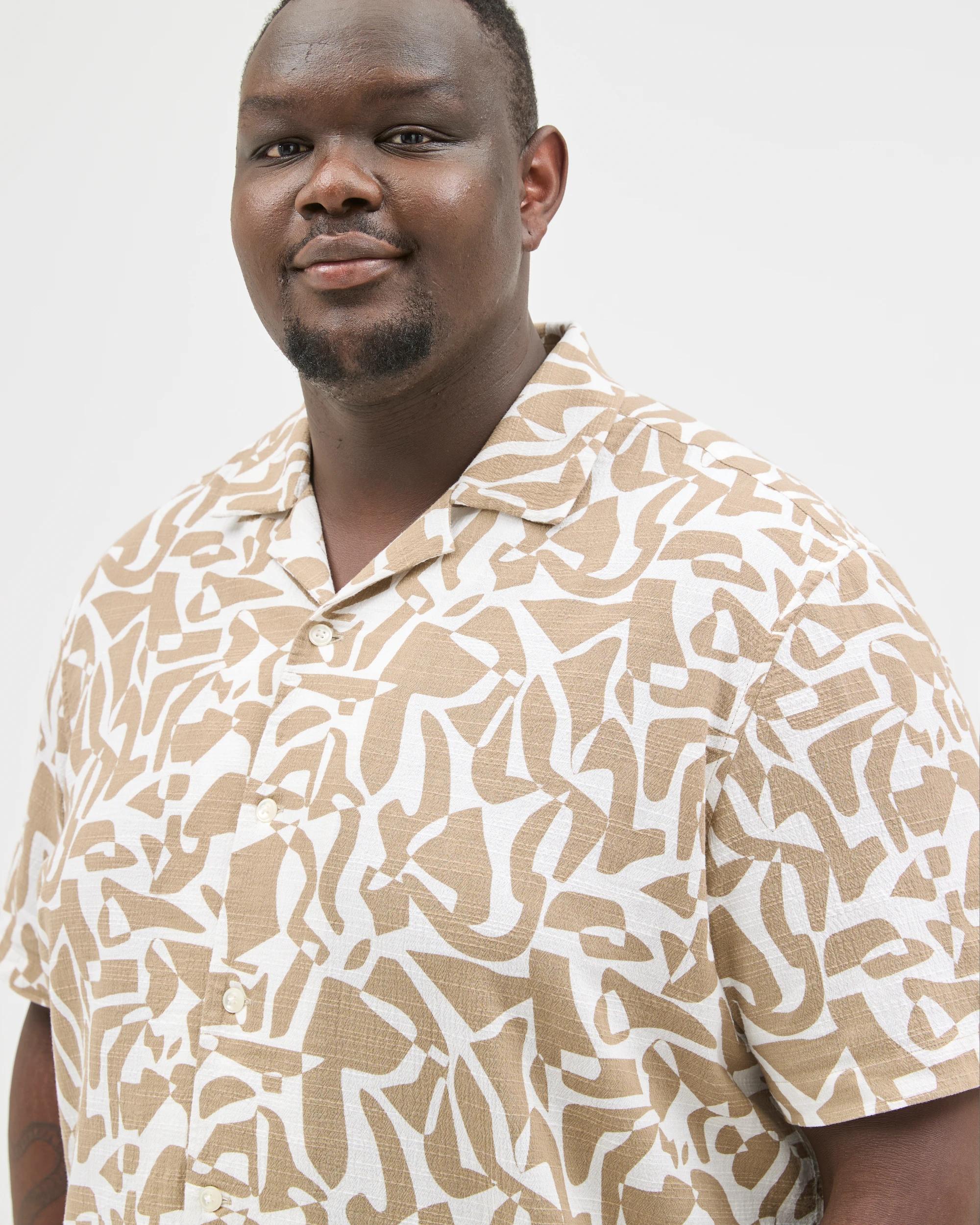 3 Target Man Plus Plus Size Australian Cotton Print Shirt NEUTRAL PRINT, 3 of 7