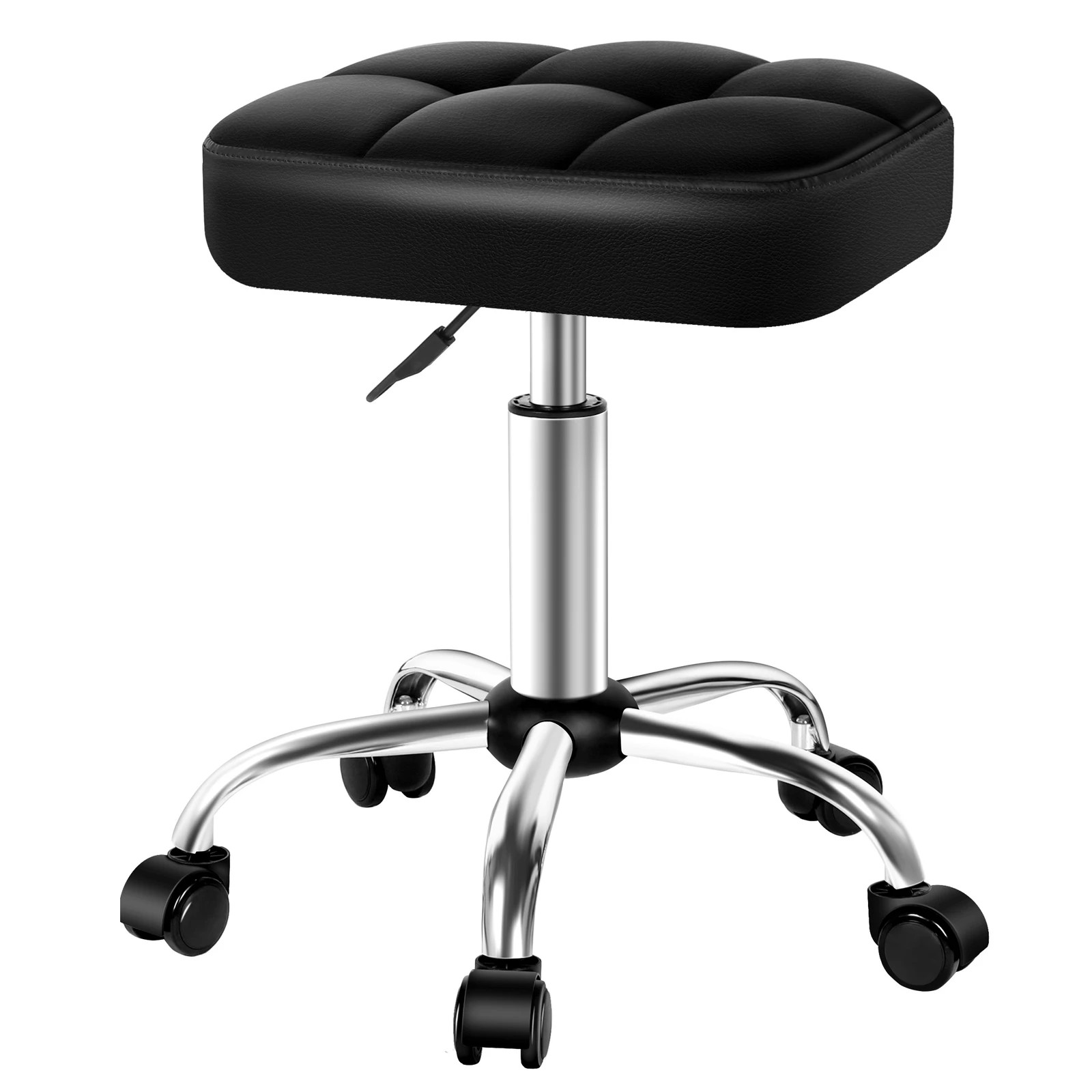 8 Alfordson 2x Salon Stool Square Swivel Barber Hair Dress Chair - Black, 8 of 10