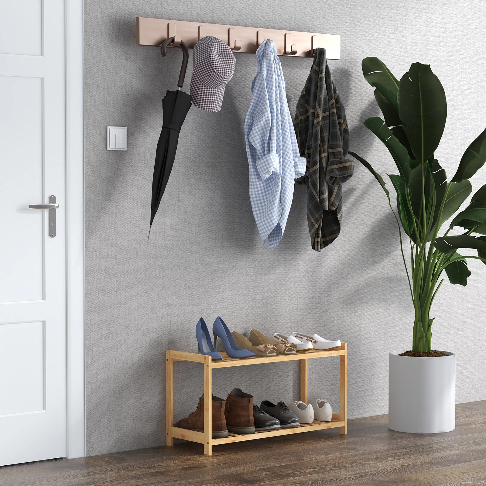 9 Casa Decor 2 Tier Bamboo Shoe Stool - Brown, 9 of 10