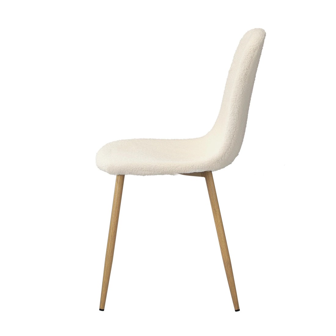 7 Oikiture 2x Sherpa Dining Chairs Kitchen Accent Chair Lounge Timber-look Legs
 - White, 7 of 10