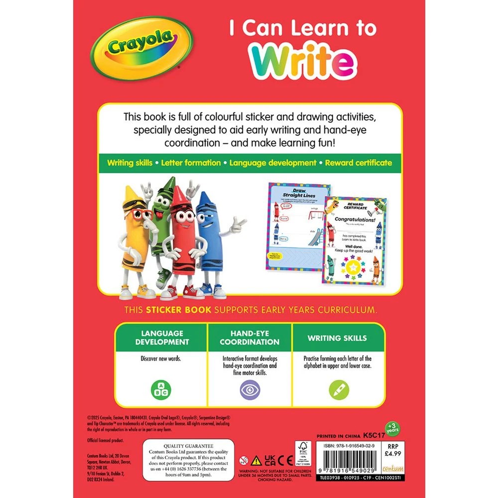 2 Crayola Early Years 3+: I Can Learn to Write 32 Pages, 2 of 2