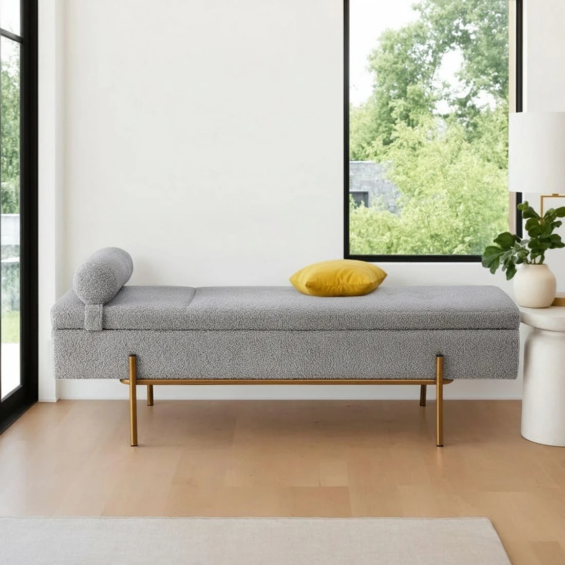 3 Artiss Storage Ottoman Bed 140cm Pillow Foot - Grey, 3 of 6