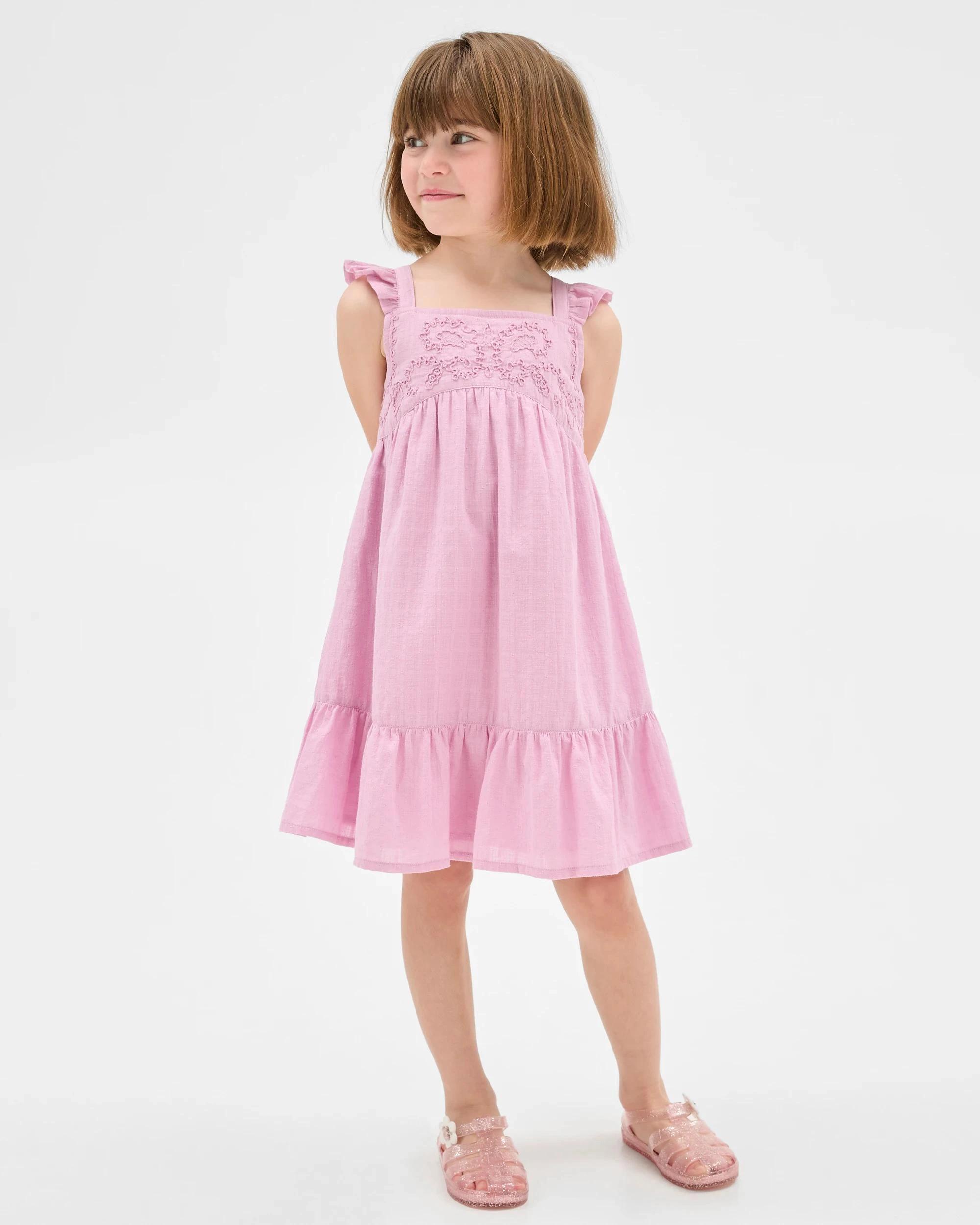 2 Target Australian Cotton Flutter Sleeve Midi Dress PURPLE, 2 of 6