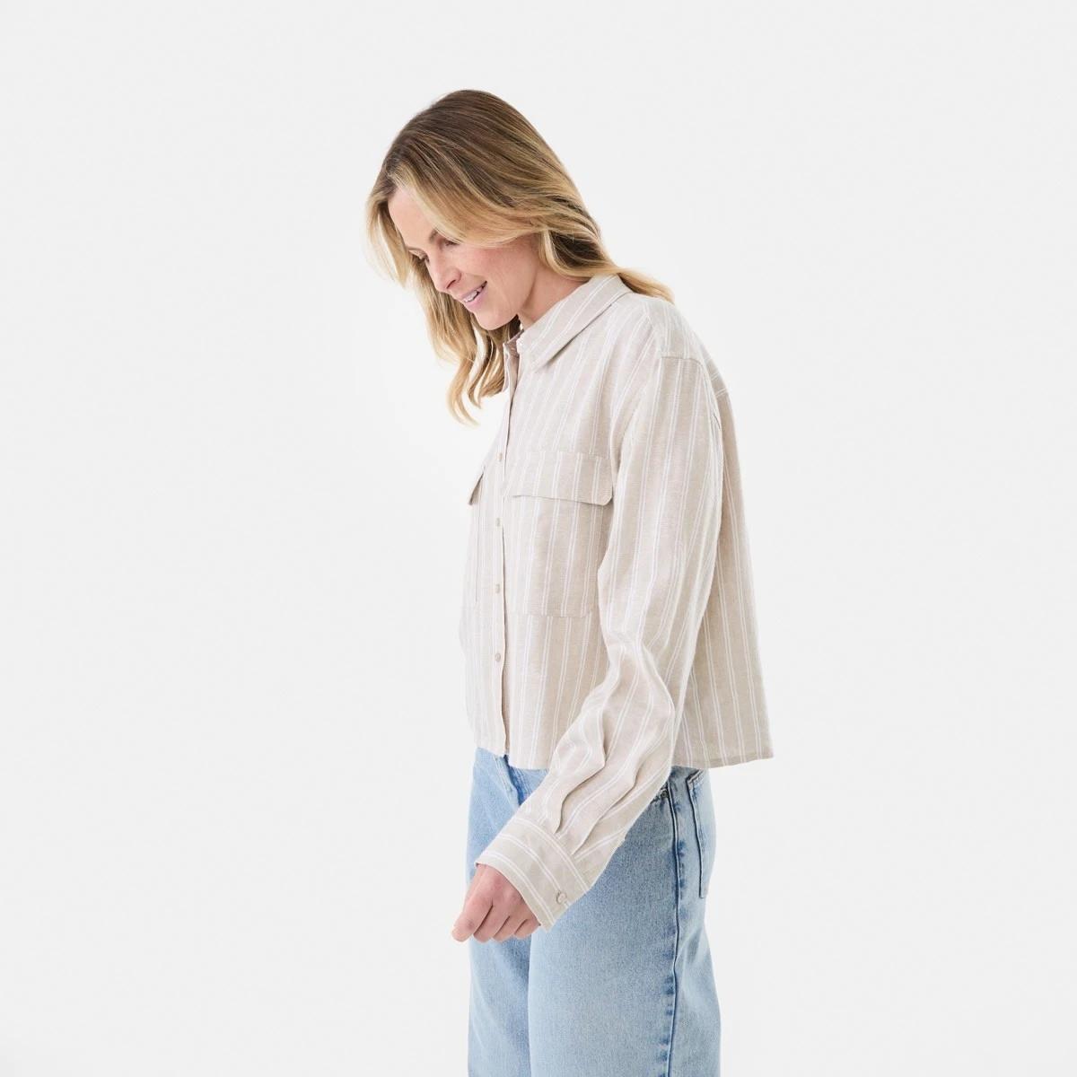 2 Long Sleeve Utility Shirt Gia Stripe, 2 of 6