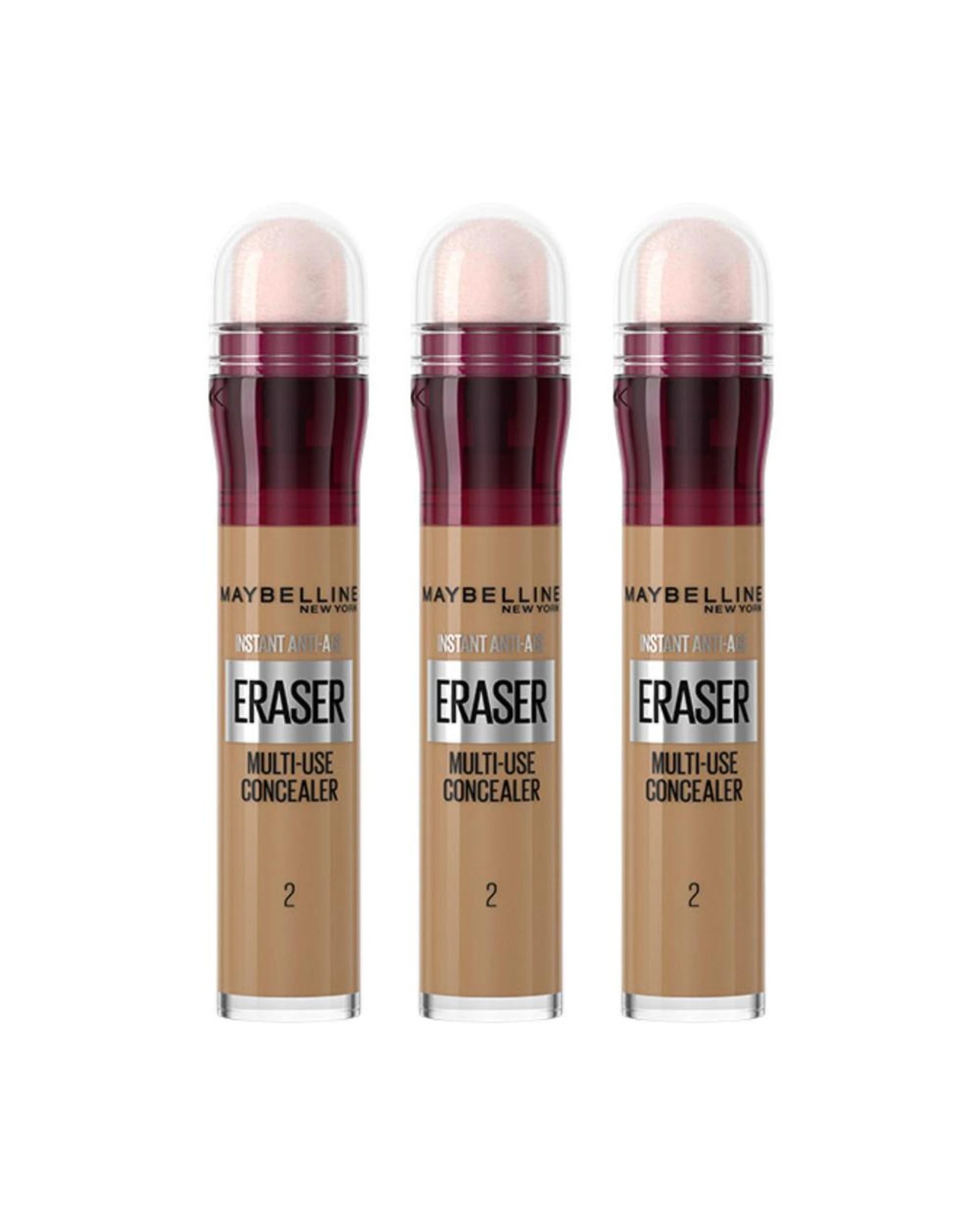 1 3 x Maybelline Instant Age Rewind Eraser Multi-Use Concealer 6.8mL - 02 Nude - Beige, 1 of 4