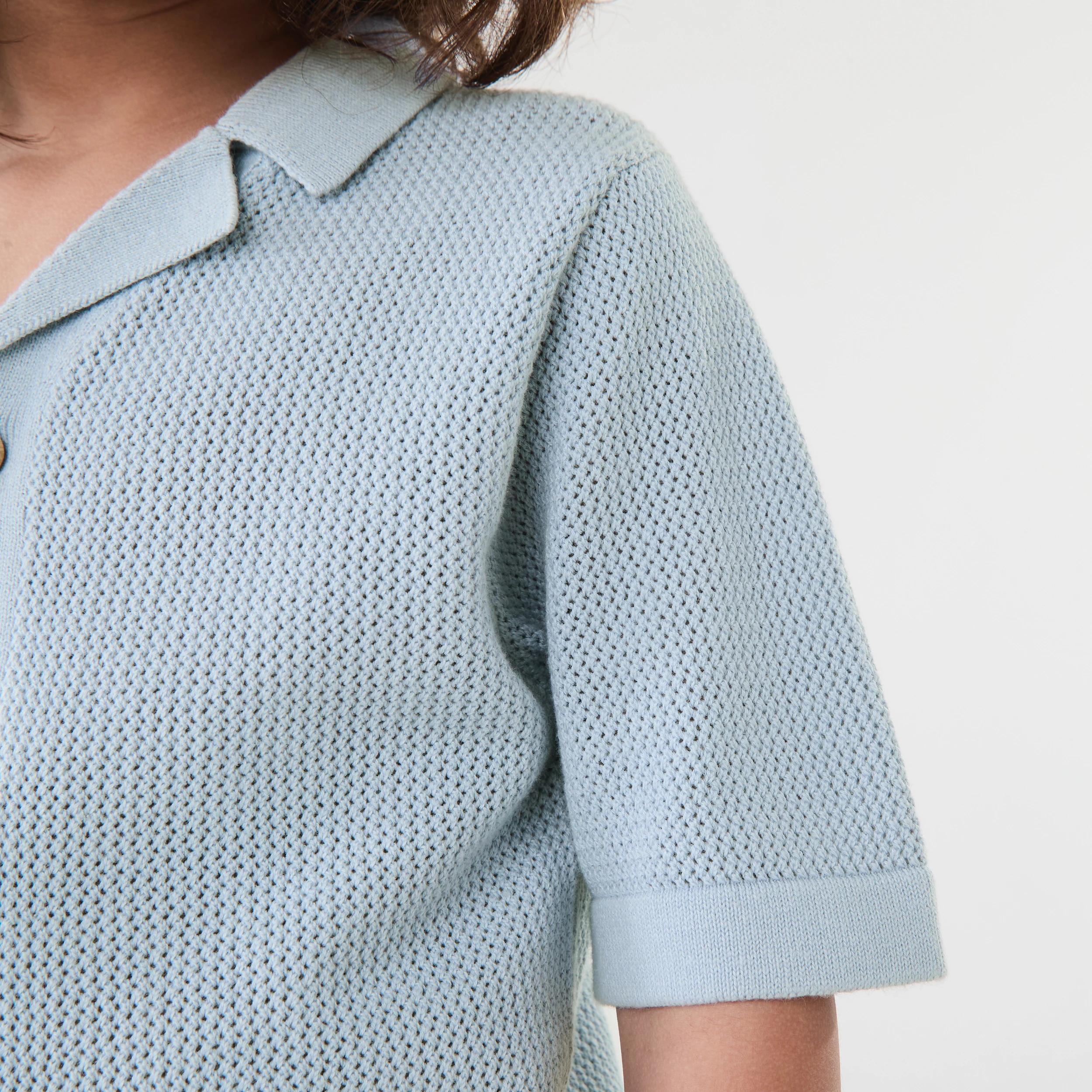 5 Short Sleeve Knit Shirt Blue Mist, 5 of 8
