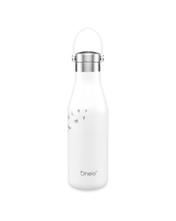 O'Helo  Bottle With Etched Swallows 500ml - White