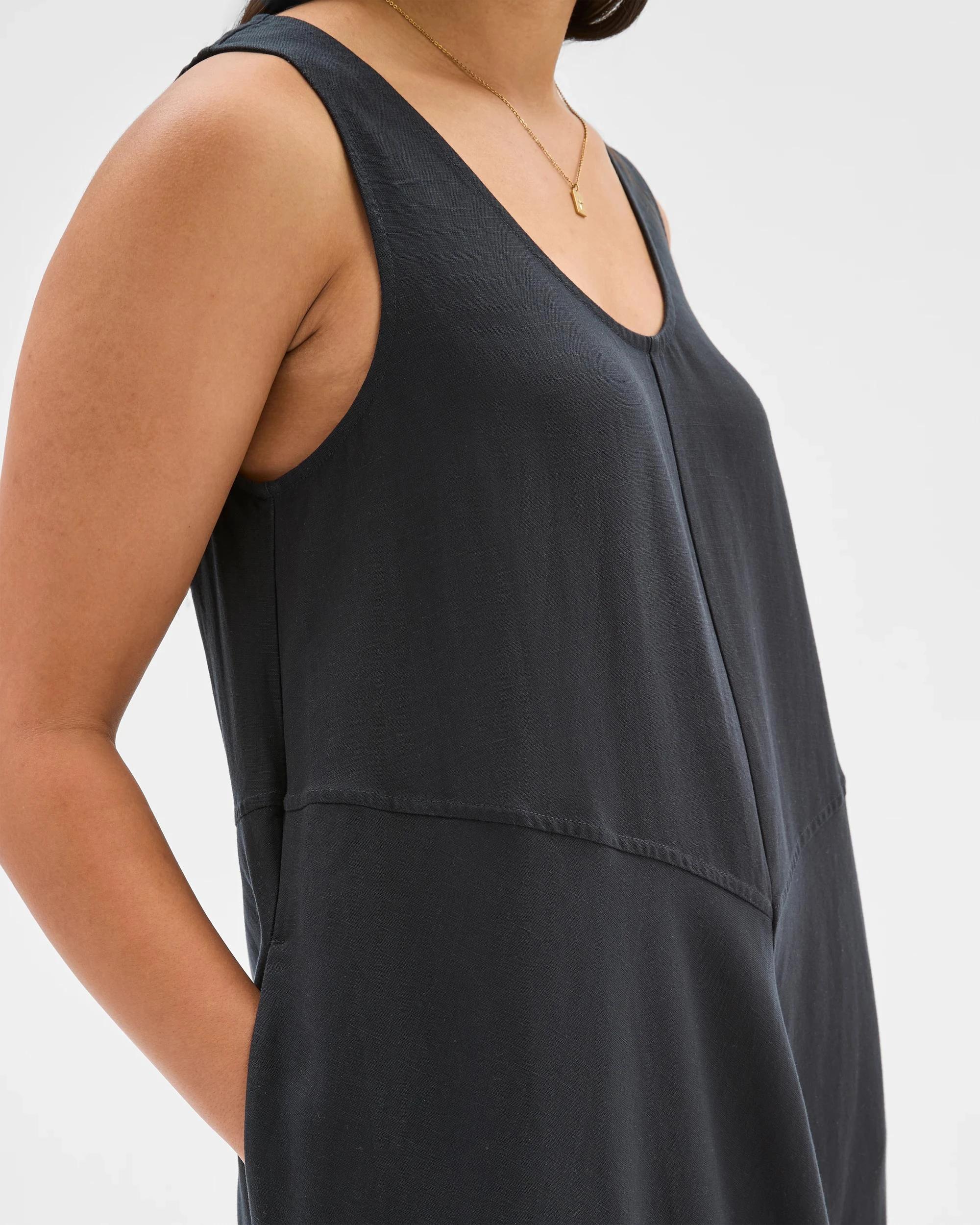 3 Target Seam Detail Midi Dress BLACK, 3 of 7