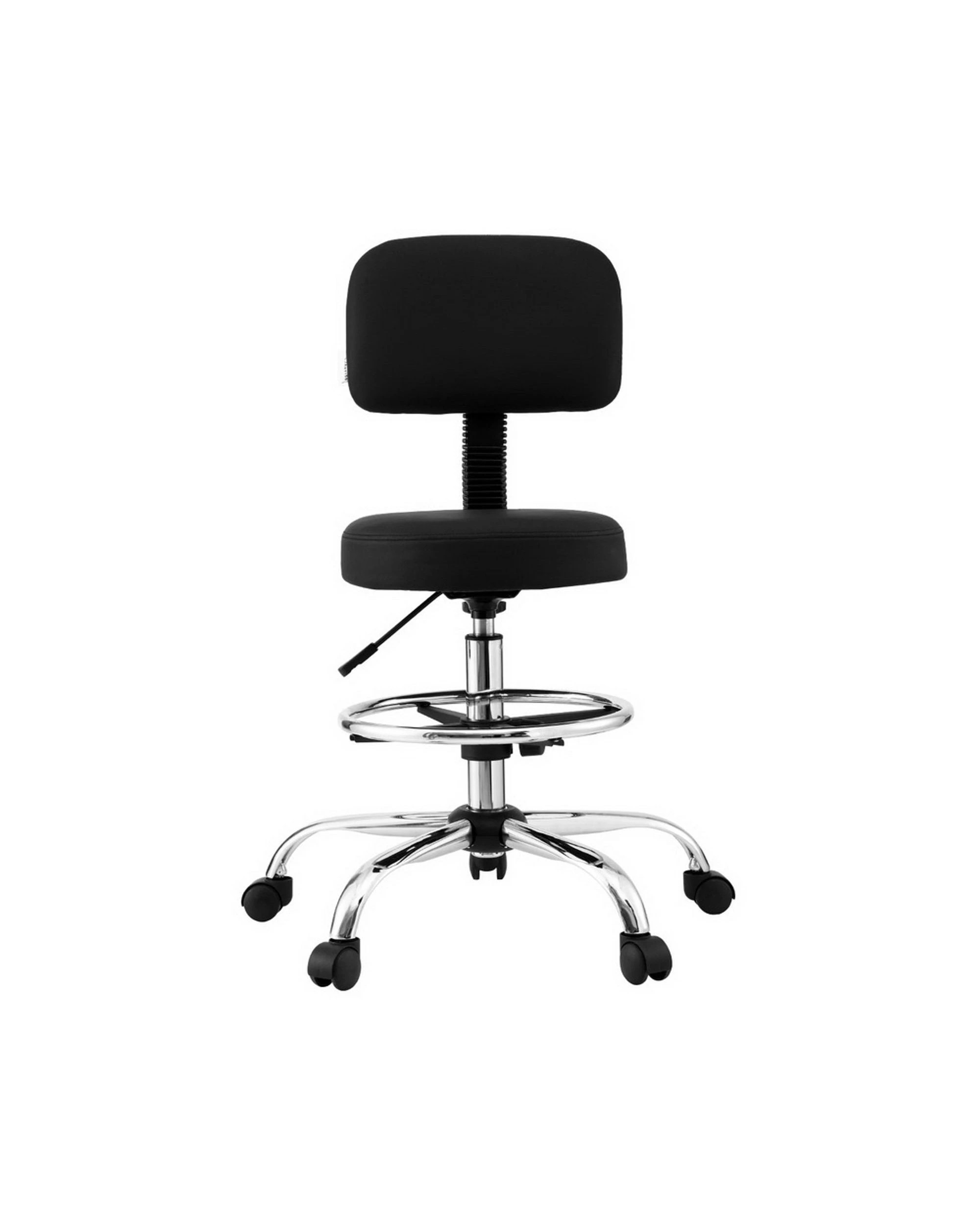 3 Artiss Office Chair Drafting Computer Standing Desk Chairs Ergonomic PU - Black, 3 of 4