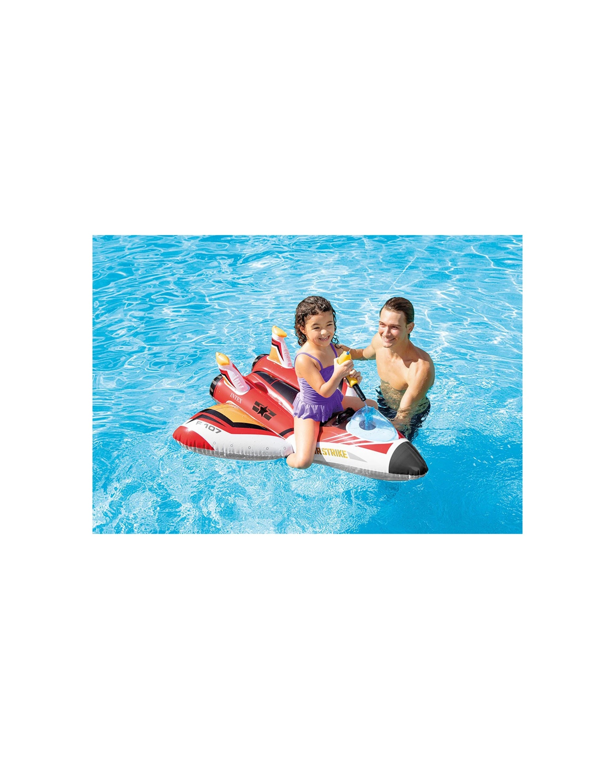 7 Intex 117cm Inflatable Water Gun Plane Ride-on With Handle Pool Beach Toy Assorted - Multi, 7 of 7