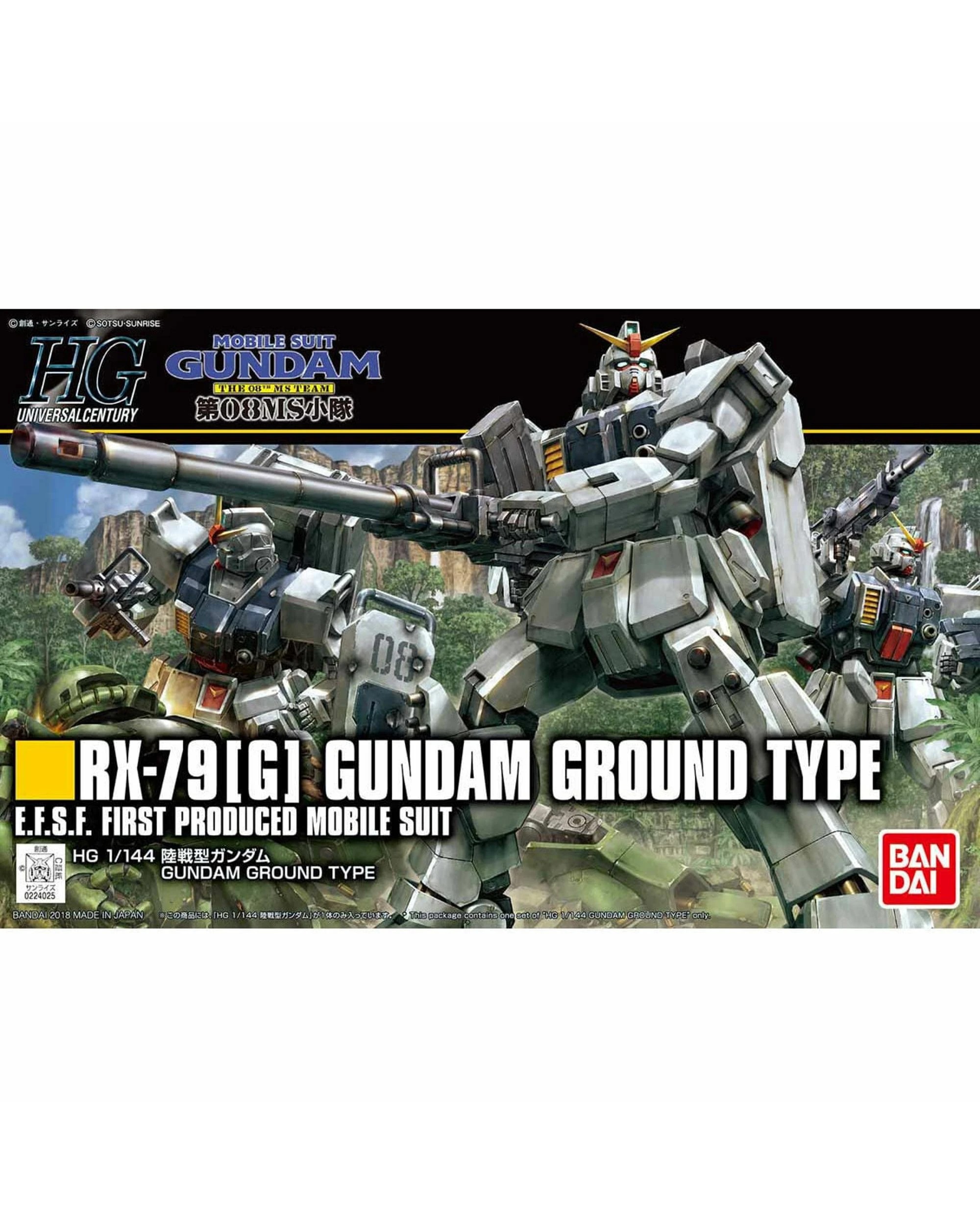 2 Bandai Gundam HG Gundam Ground Type 1/144 Scale Model Kit, 2 of 8