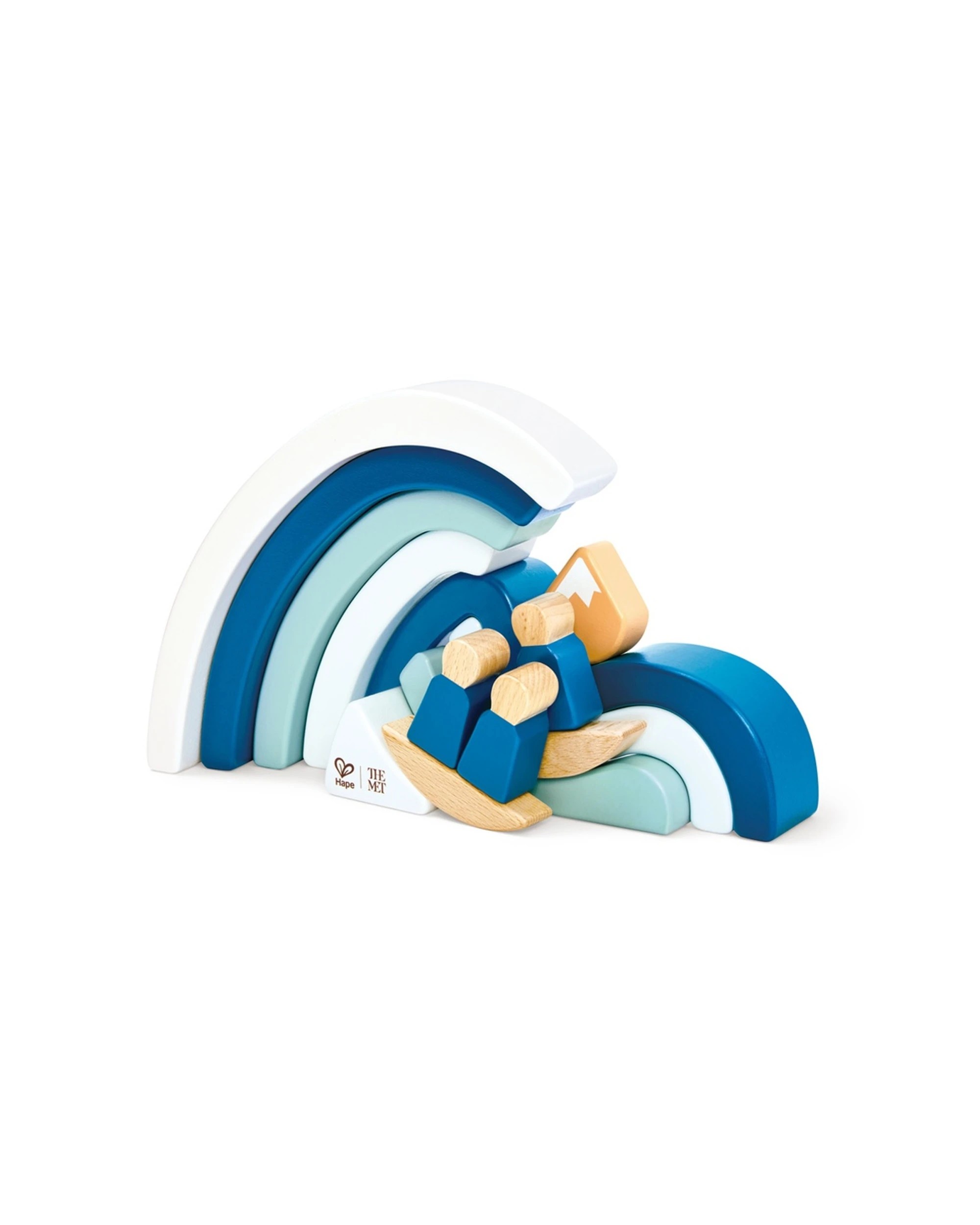 1 Hape 14pc Hokusai Great Wave Blocks Set Of Wooden Stacking Educational - Multi, 1 of 4