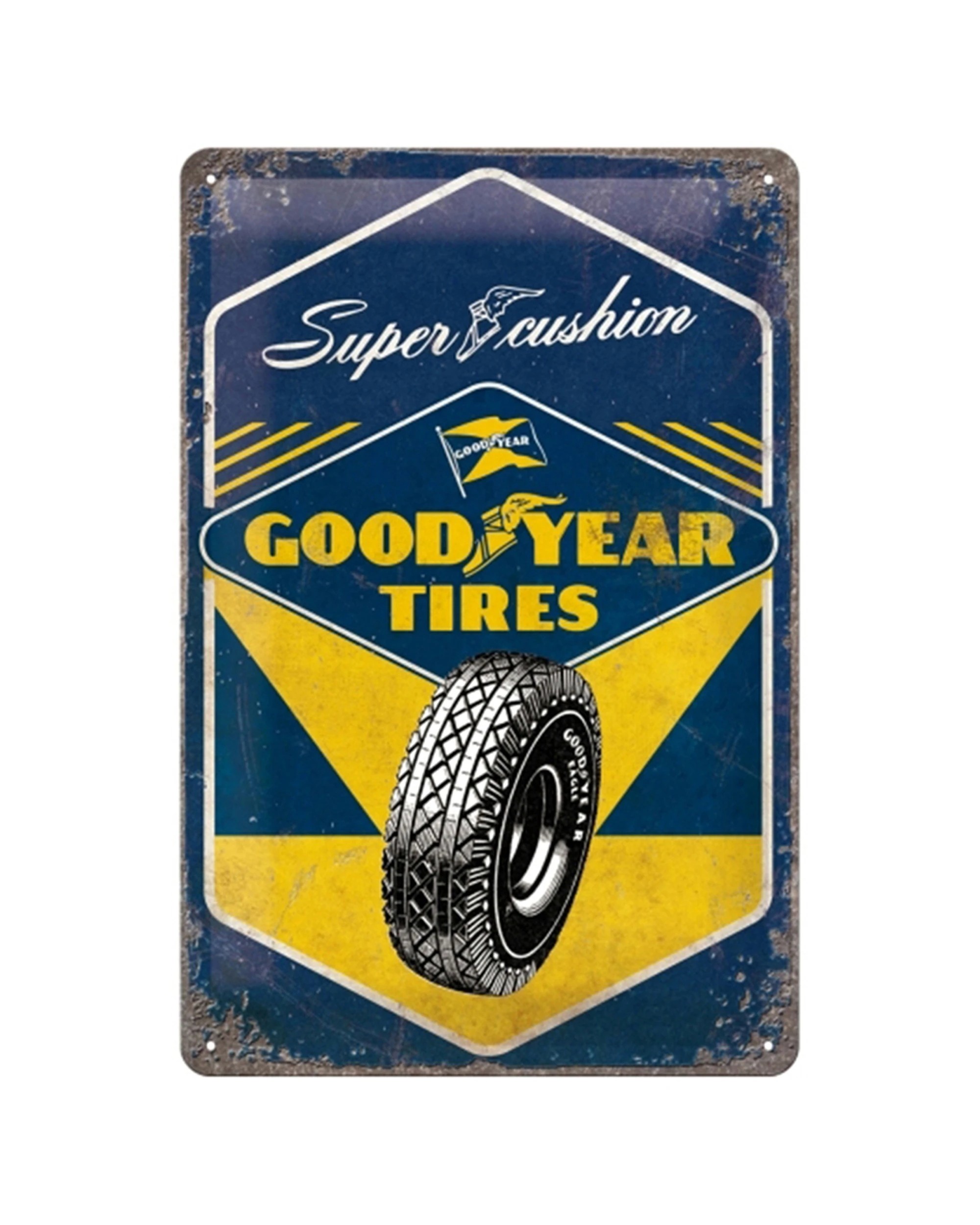 1 Nostalgic-Art Medium 20x30cm Metal Wall Art Sign Plaque - Goodyear Super - Multi, 1 of 4