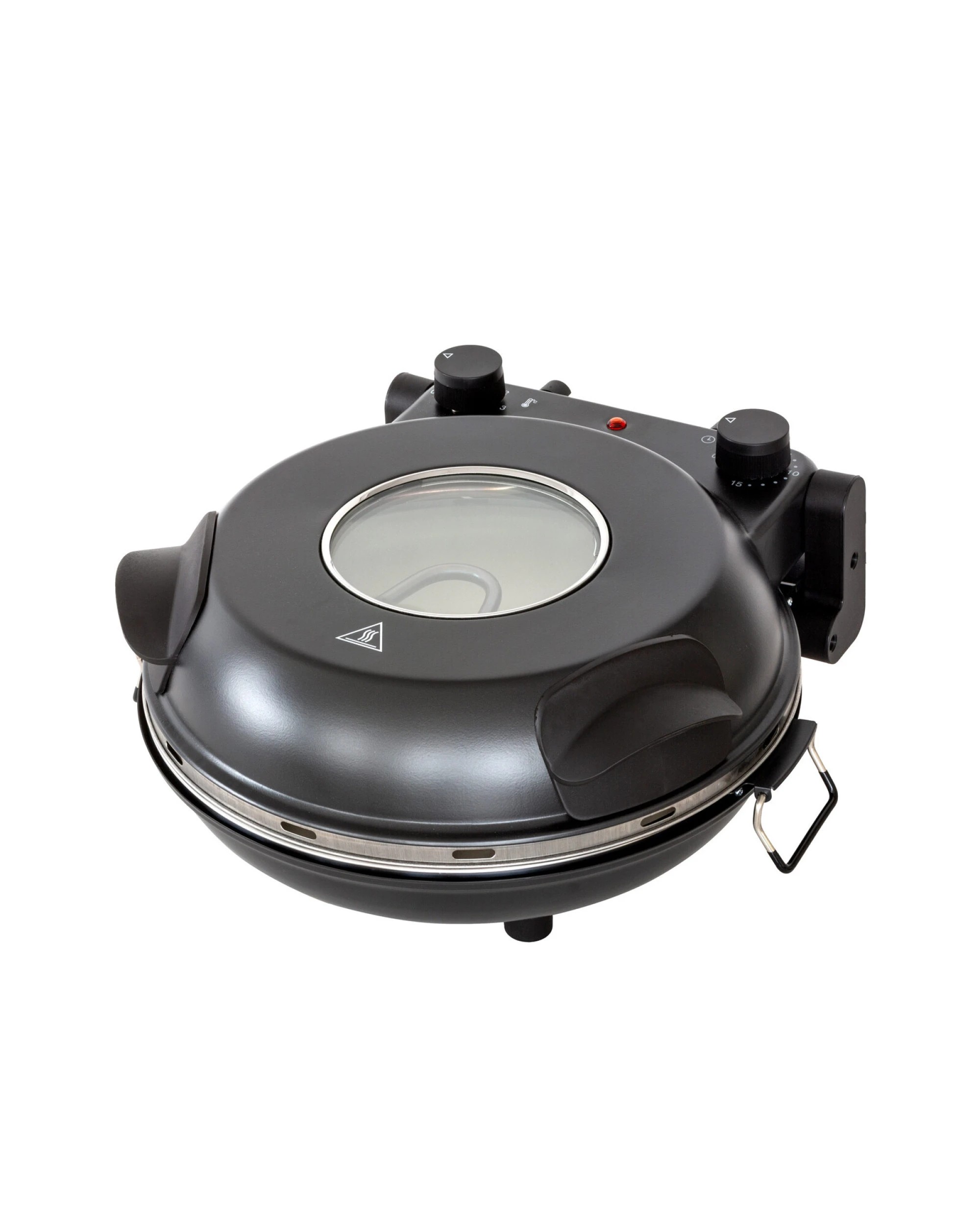 1 Healthy Choice 12-inch Pizza Oven with Thermal Control, Timer, Viewing Window, and Removable Stone - Black, 1 of 4