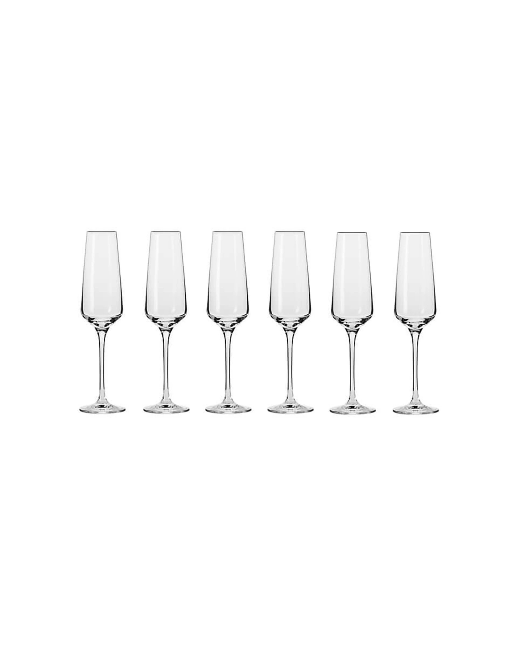1 Krosno Avant-Garde 6-piece Champagne Flute Set 180ml - Plain, 1 of 3