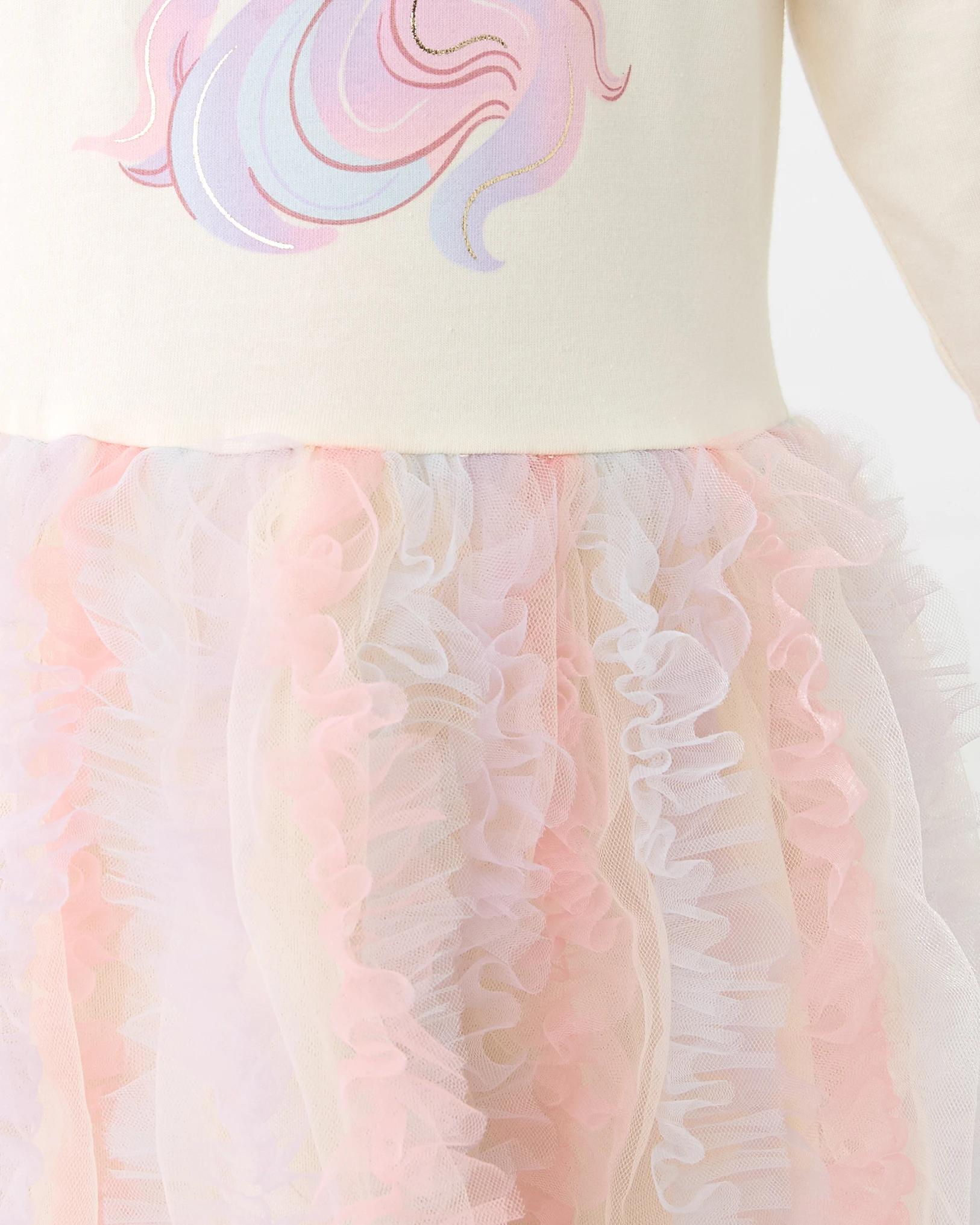 5 Long Sleeve Rib Tutu Dress Bge Unicrn, 5 of 8
