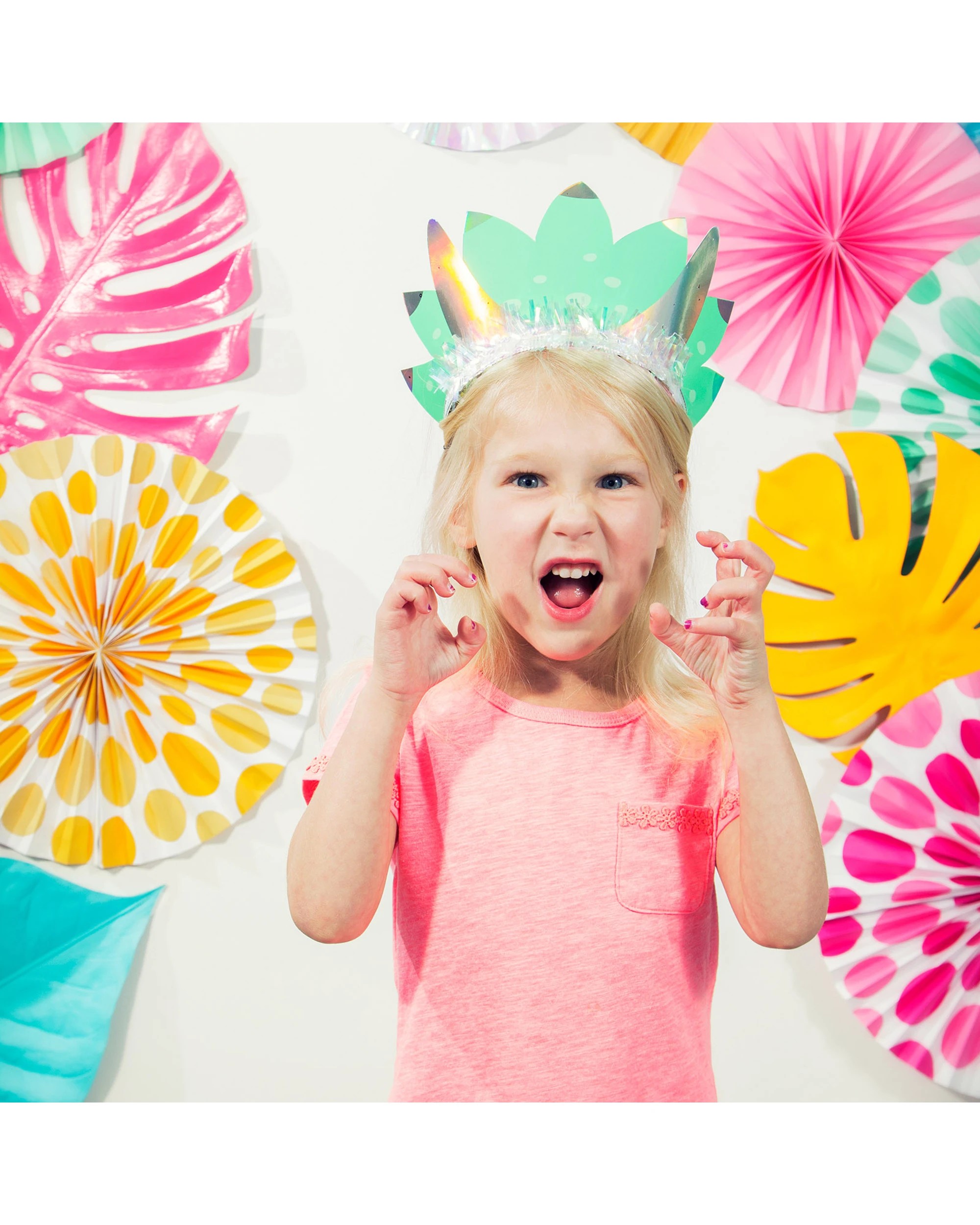 2 Creative Converting Magical Iridescent Dinosaur Headbands Pack of 8, 2 of 2