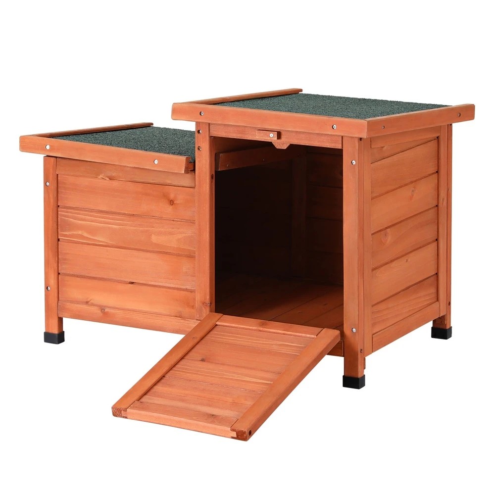 1 i.Pet Rabbit Hutch Outdoor Cat House Wooden Shelter Condo Small Enclosure - Multi, 1 of 6