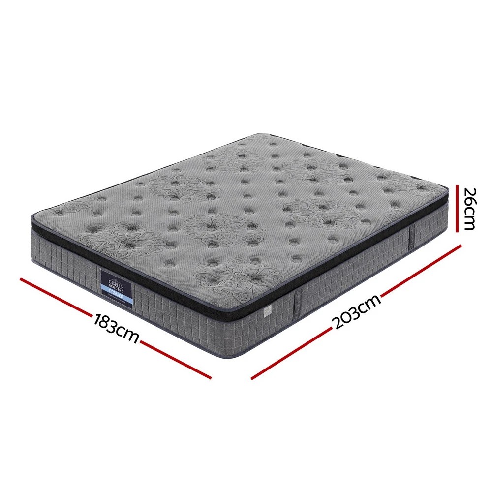 2 26cm Giselle Mattress King Latex Foam - King Bed - Charcoal, 2 of 7