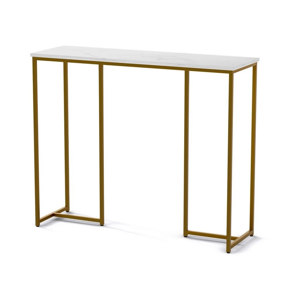 2 Artiss Console Table Marble Effect &Gold - White, 2 of 8