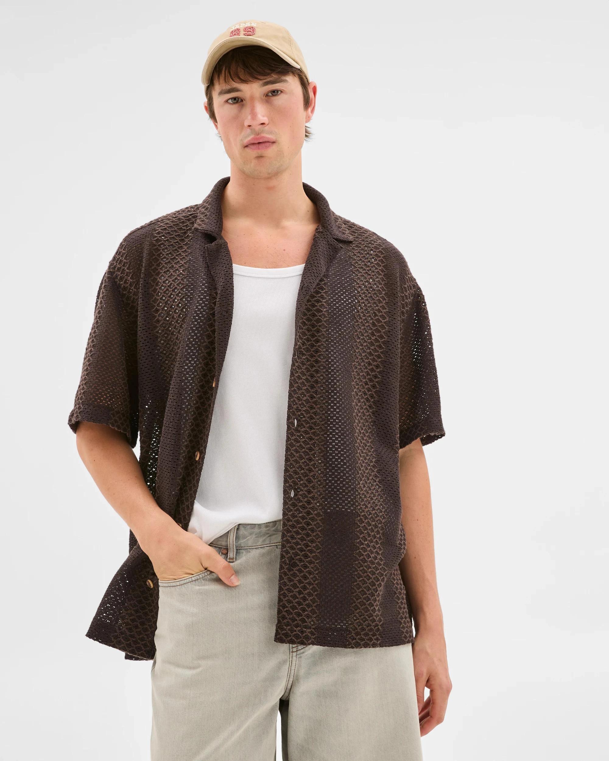 3 Australian Cotton Blend Woven Shirt - Commons CHOCOLATE, 3 of 6