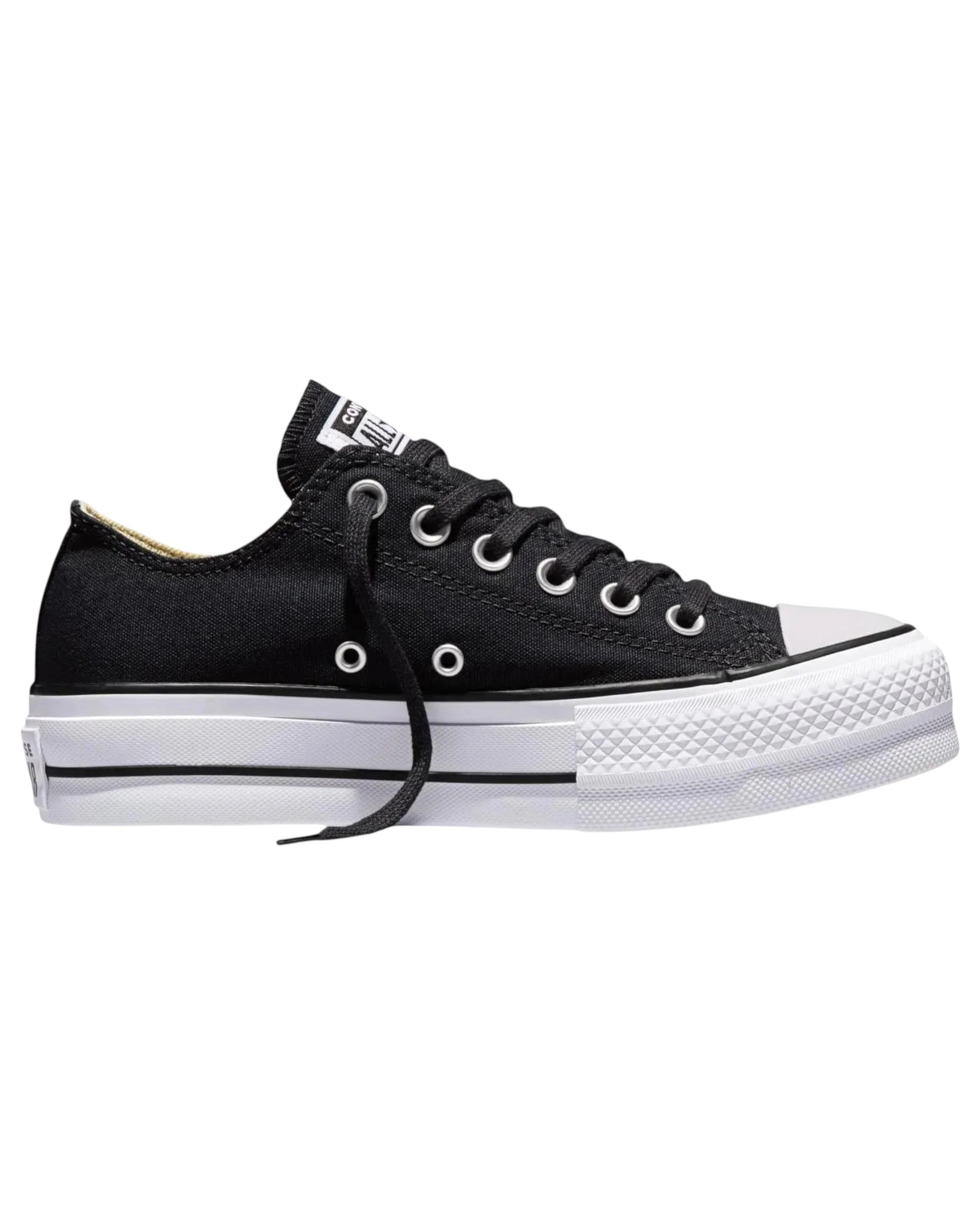 1 Converse Womens Chuck Taylor All Star Canvas Lift Low Top Sneaker BLACK/WHITE, 1 of 7