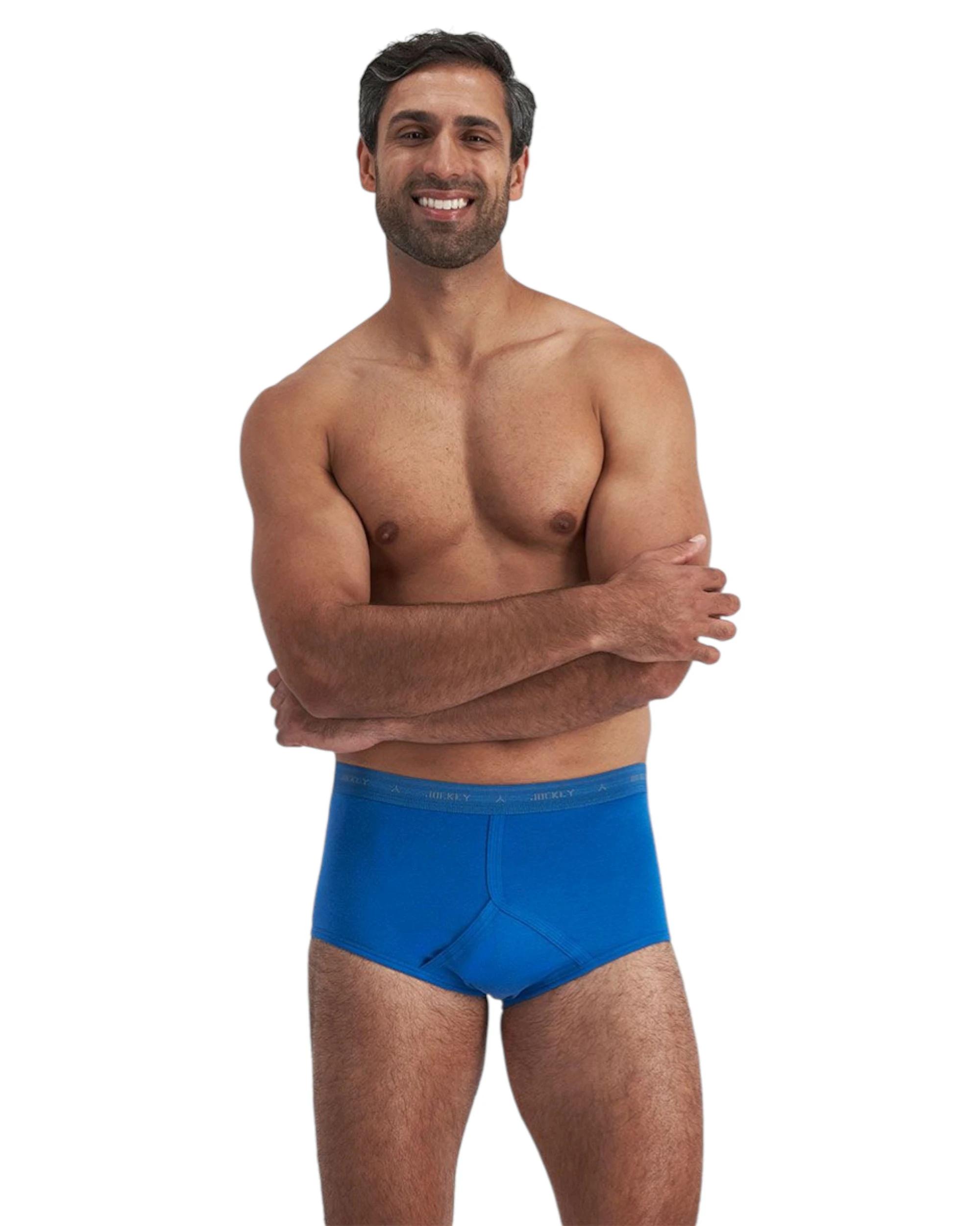 1 Jockey 2 Pack Pack Mens Hipster Y-Front Brief Underwear - Blue BLUE, 1 of 3