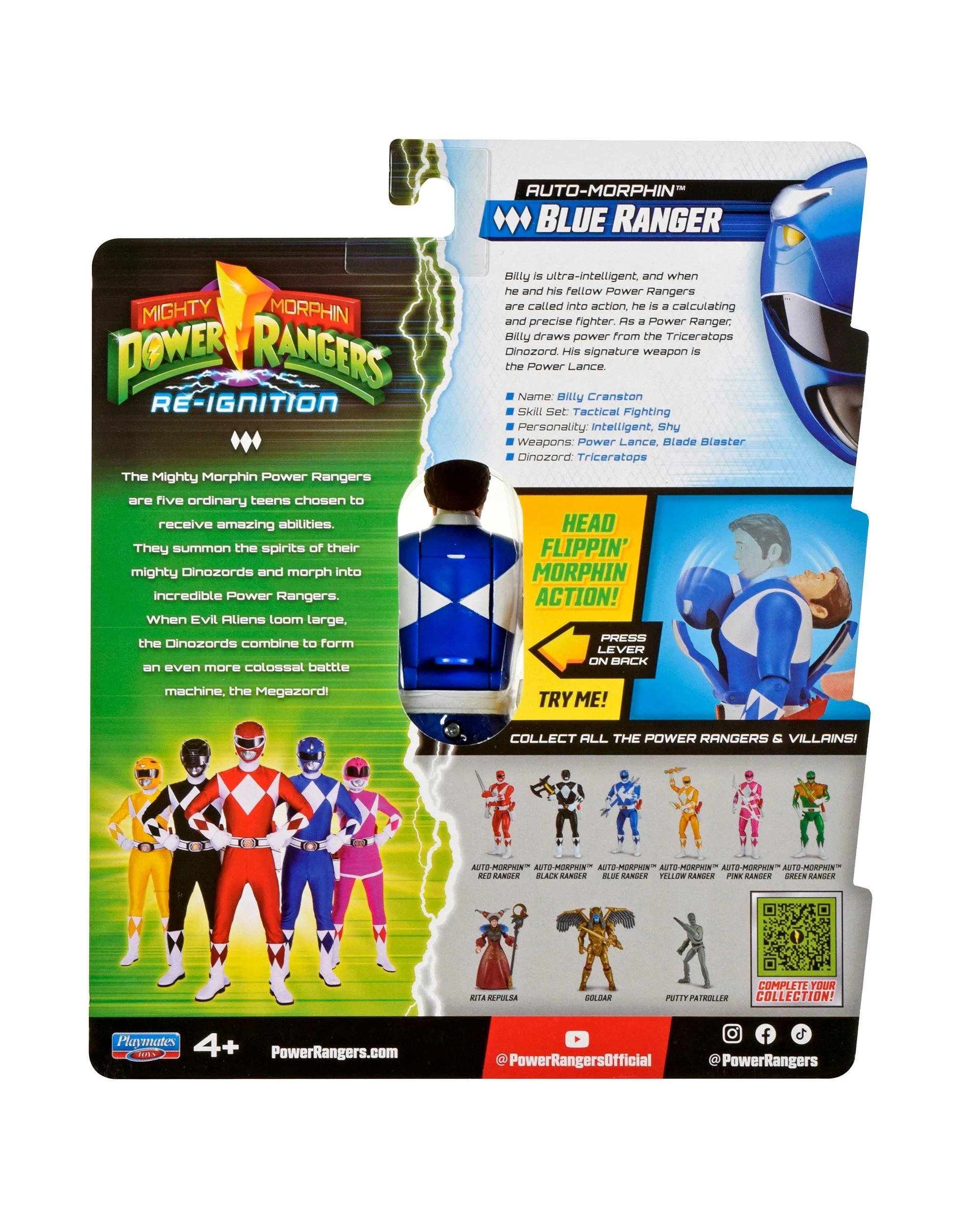 9 Mighty Morphin Power Rangers Re-Ignition Auto-Morphin Blue Ranger Action Figure, 9 of 9