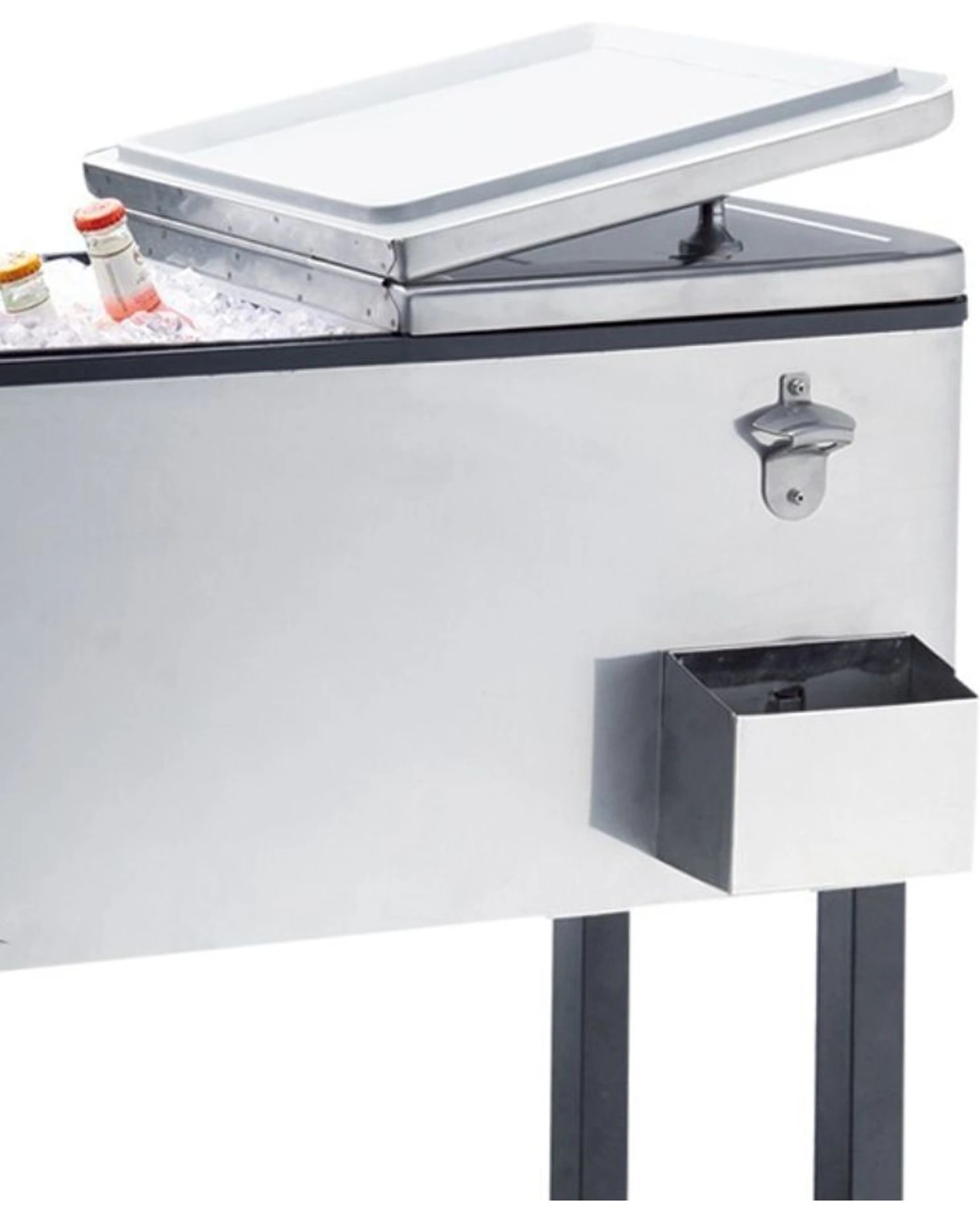 3 Heller Alfresco Indoor/Outdoor Cooler Cart 80L Ss Bottle Opener Locking Wheels - Silver, 3 of 3