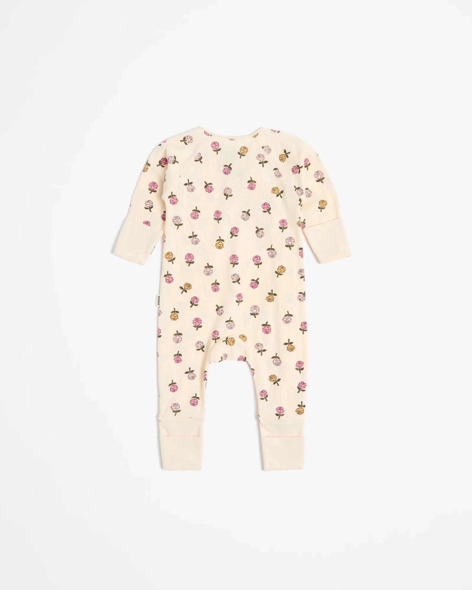 3 Bonds Baby Newbies Cozysuit Coverall ROSE GARDEN, 3 of 4