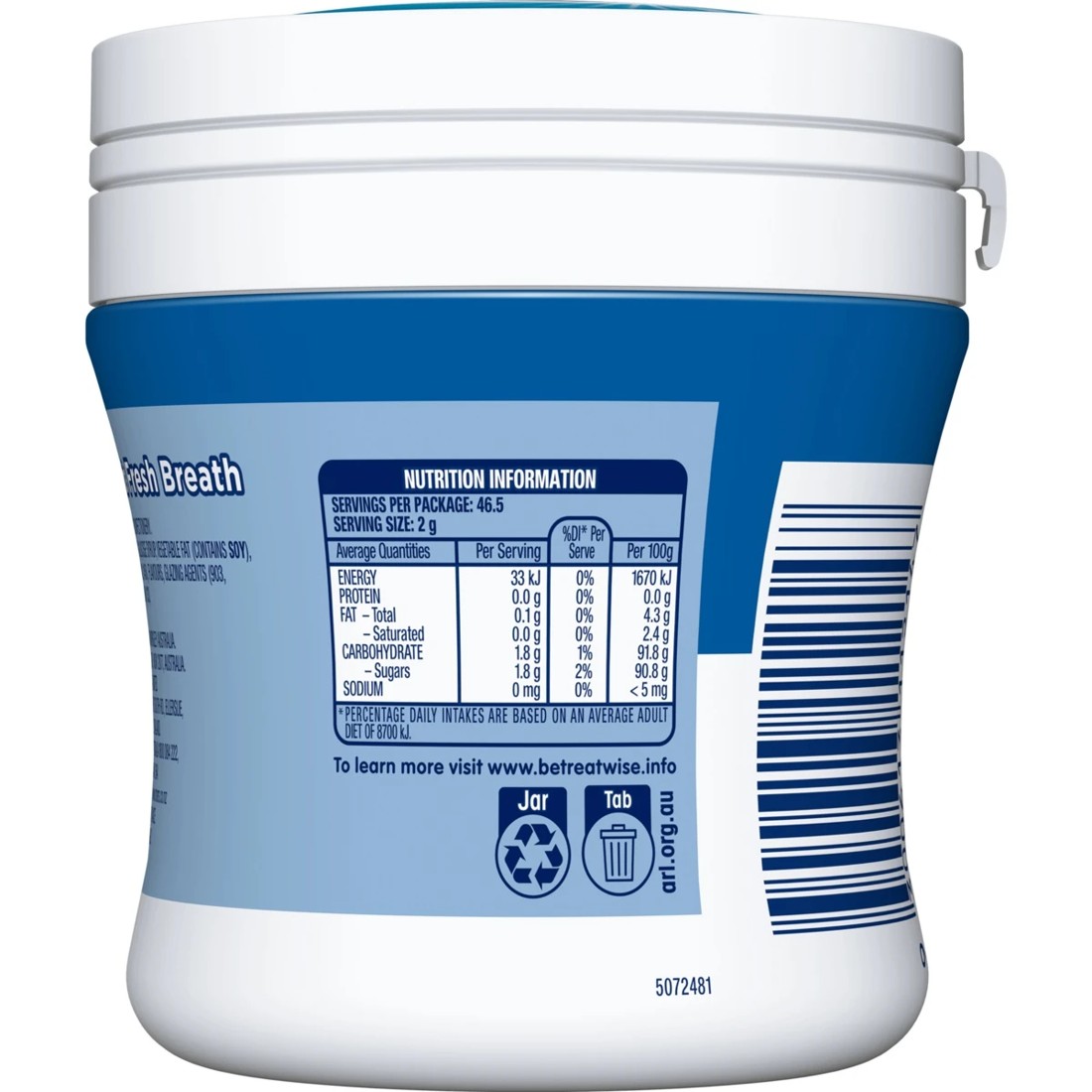 2 Wrigley's Eclipse Chewy Bottle Peppermint Flavour 93g, 2 of 5