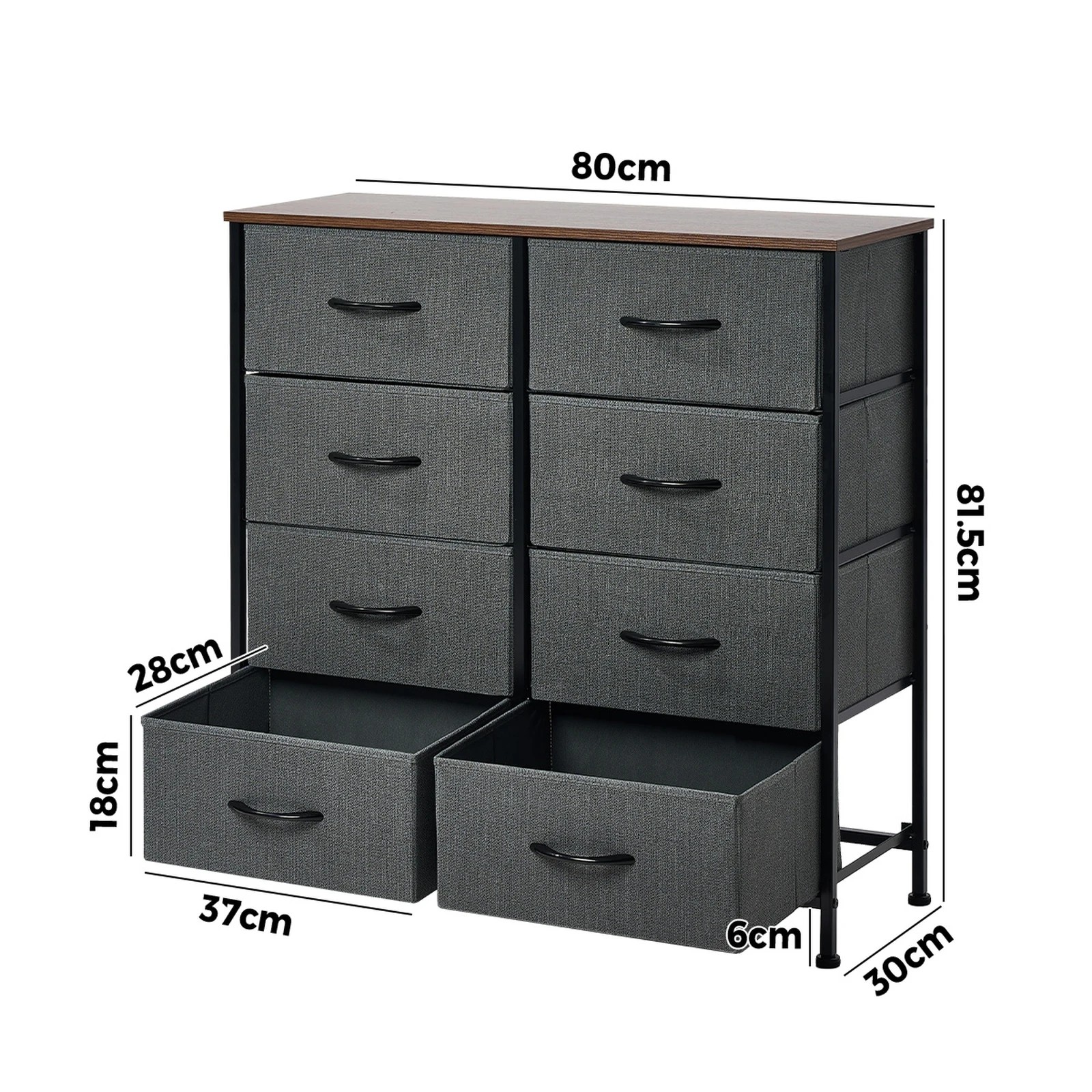 2 Oikiture 8 Chest of Drawers Storage Cabinet Dresser Organizer Fabric - Multi, 2 of 7