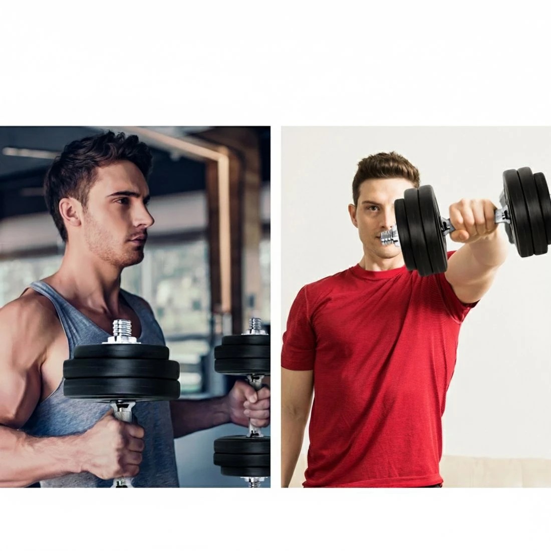 6 Everfit 30kg Dumbbell Set Weight Plates Dumbbells Lifting Bench - Black, 6 of 6