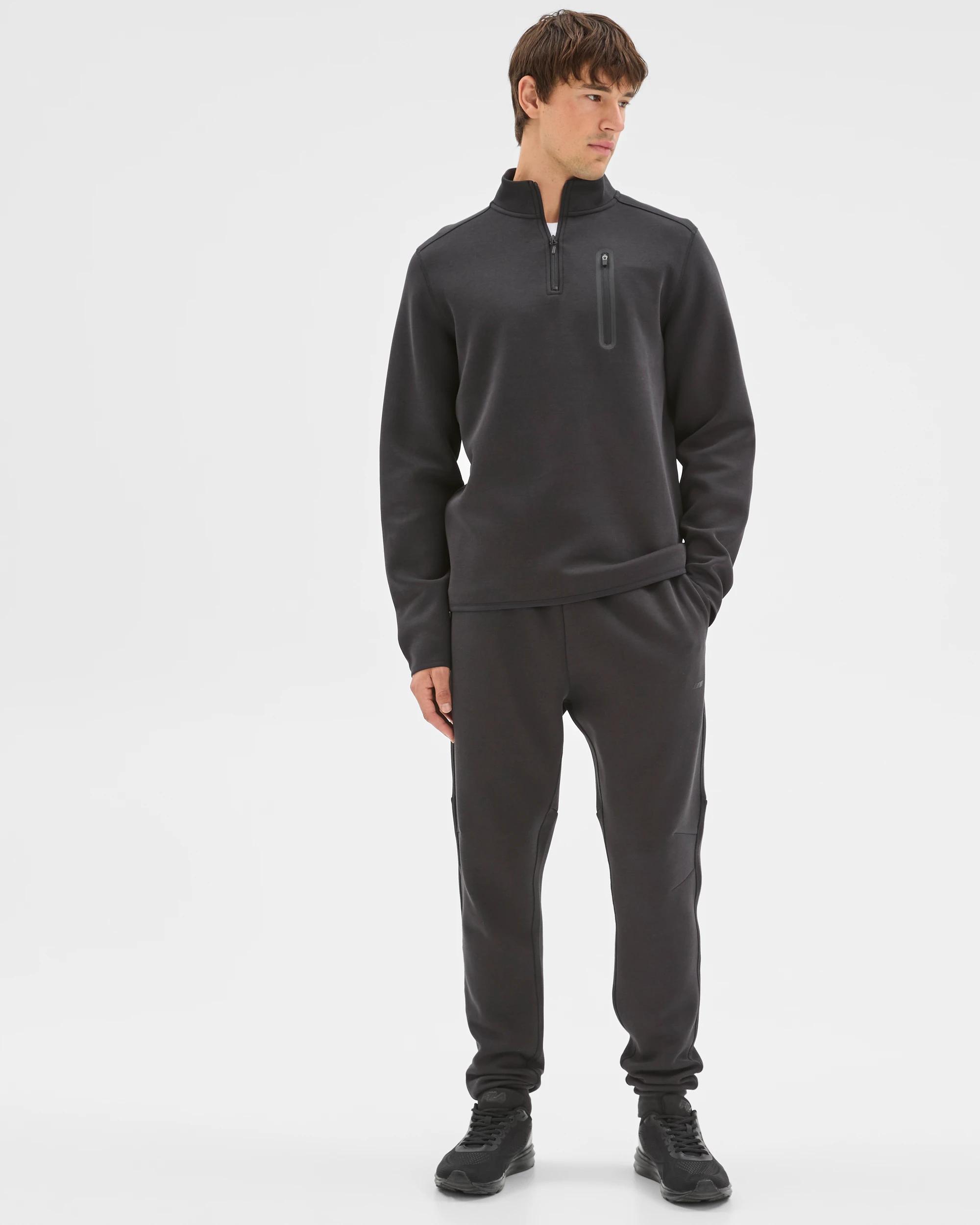 2 Target Active Active Australian Cotton Blend Tech Quarter Zip Jumper BLACK, 2 of 6