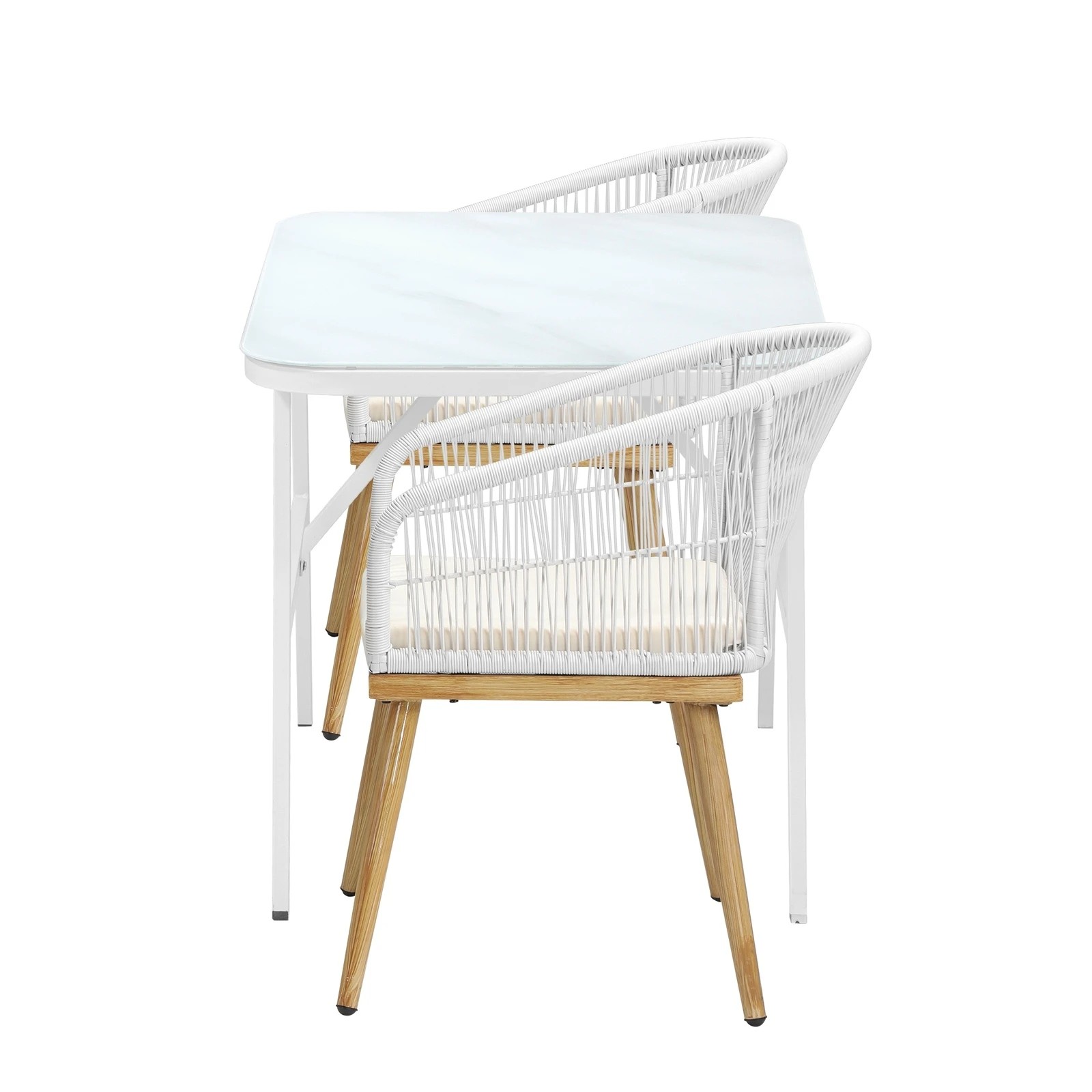 6 Livsip Outdoor Dining Set Patio Furniture Setting Garden Marble-style Table 3pcs
 - Multi, 6 of 10