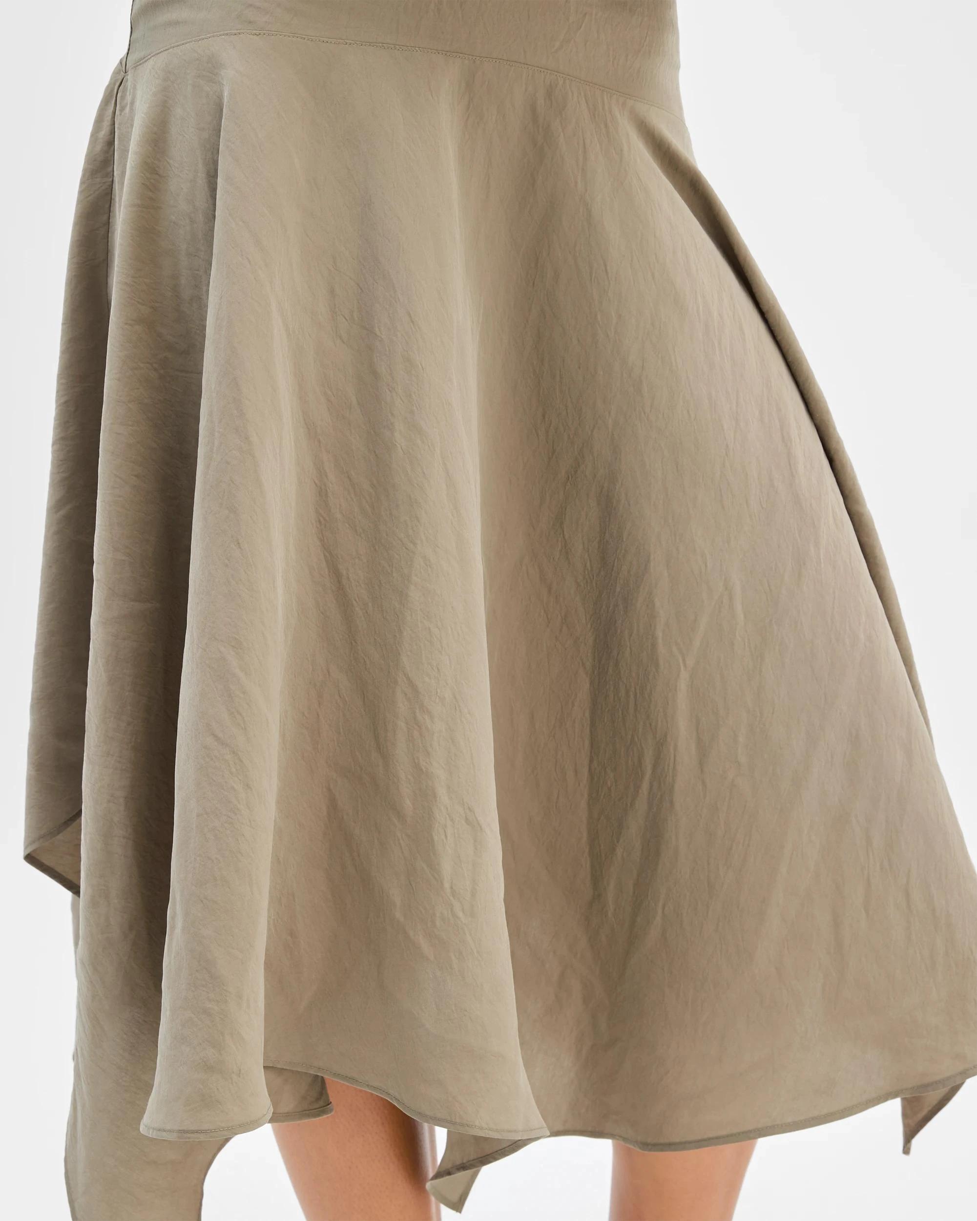 2 Lily Loves Hanky Hem Midi Skirt KHAKI GREEN, 2 of 5