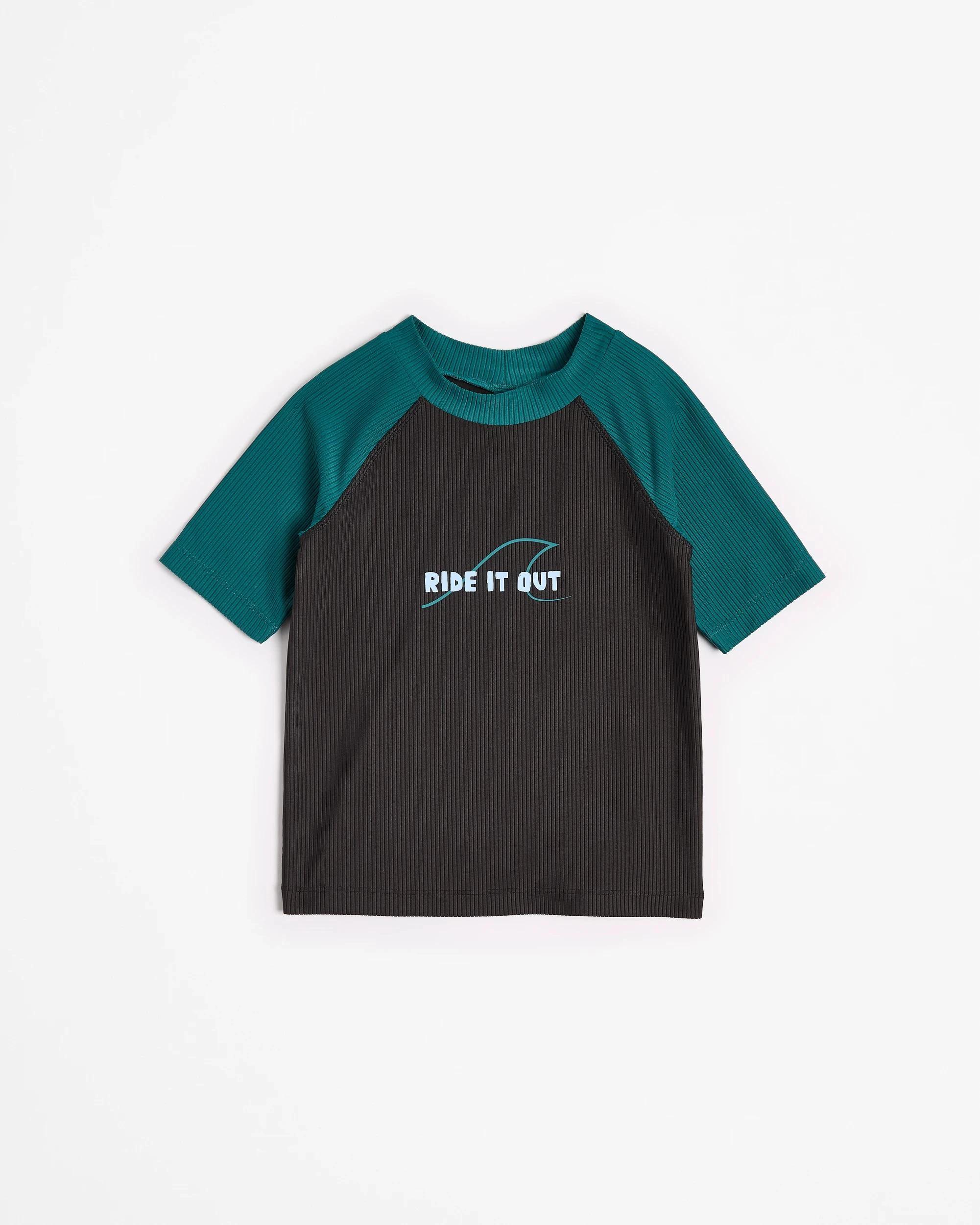 1 Target Swim Rash Vest BLACK + GREEN, 1 of 3