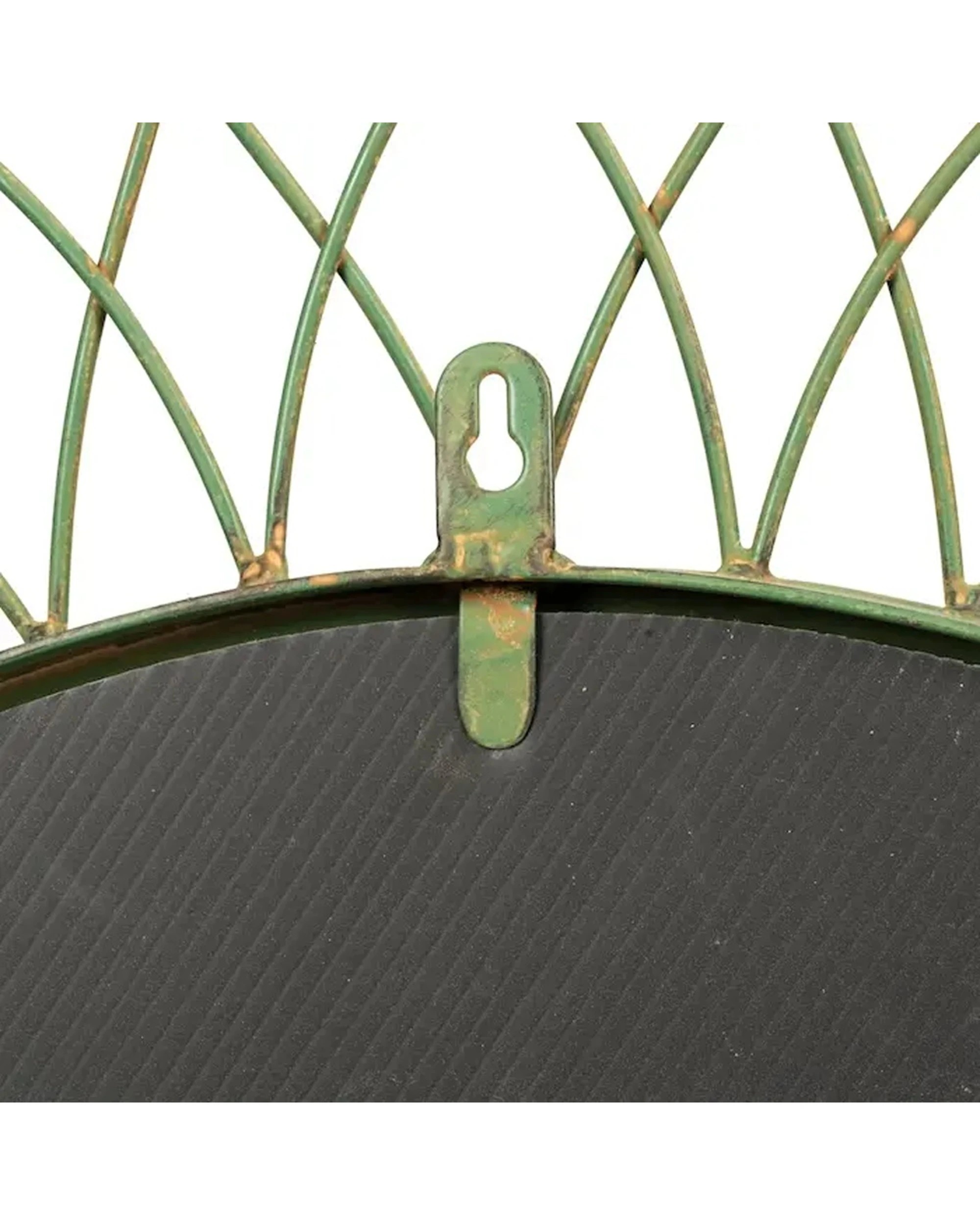 2 Alfresco Large Florentine Metal Mirror Rustic Decorative Wall Art - Green, 2 of 2