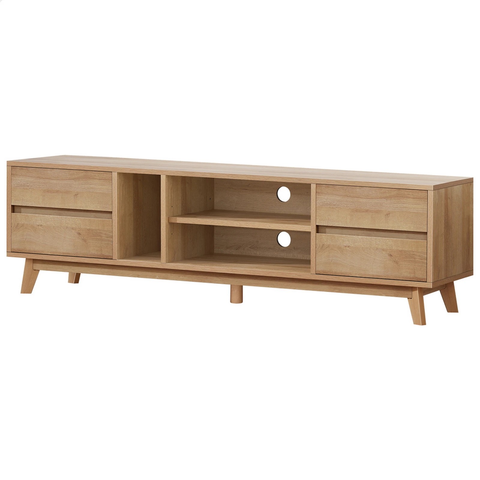 1 Alfordson Entertainment Unit TV Cabinet Stand 180cm Drawer Shelf - Oak, 1 of 10