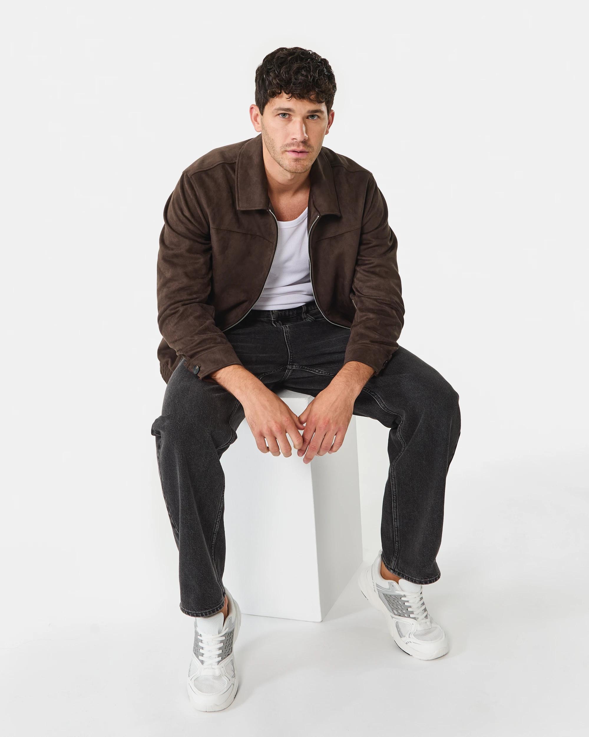 9 Suedette Bomber Jacket Brn Mulch, 9 of 9