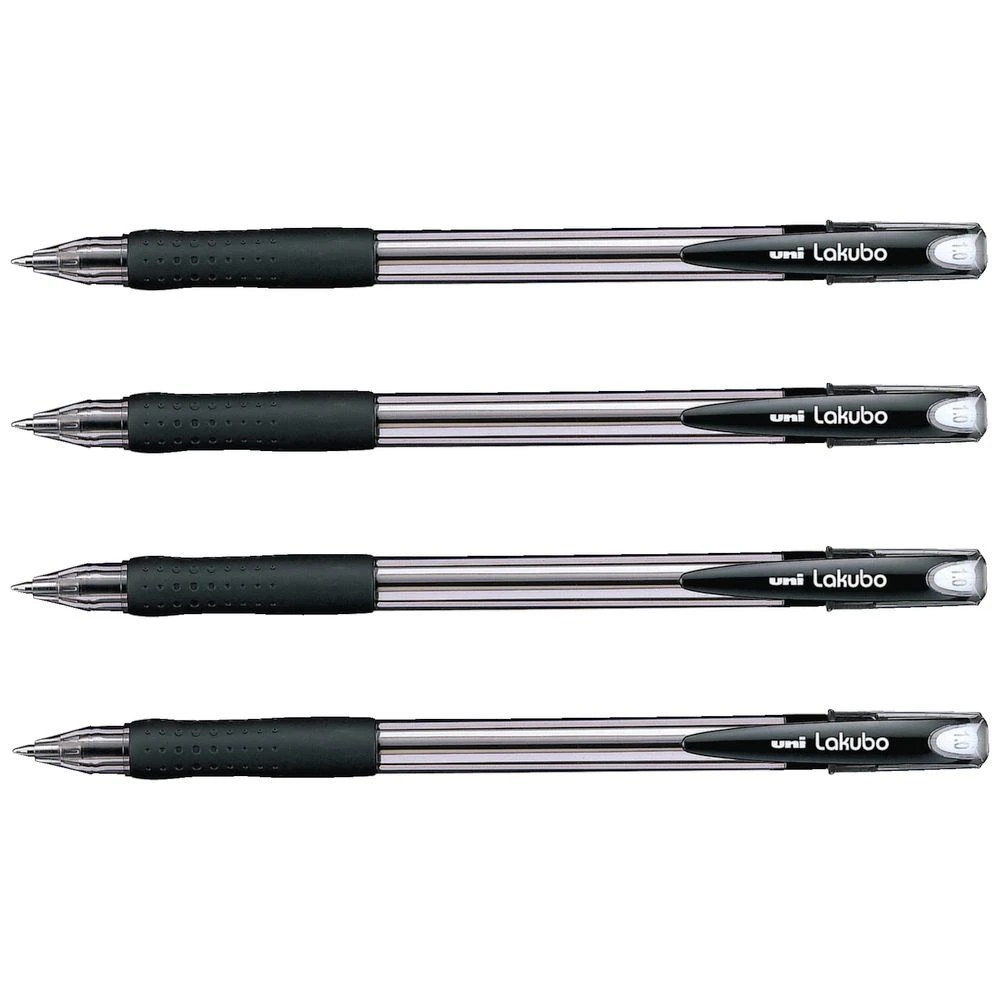 2 Uni Lakubo Ballpoint Pens 1.0mm Black 4 Pack, 2 of 2
