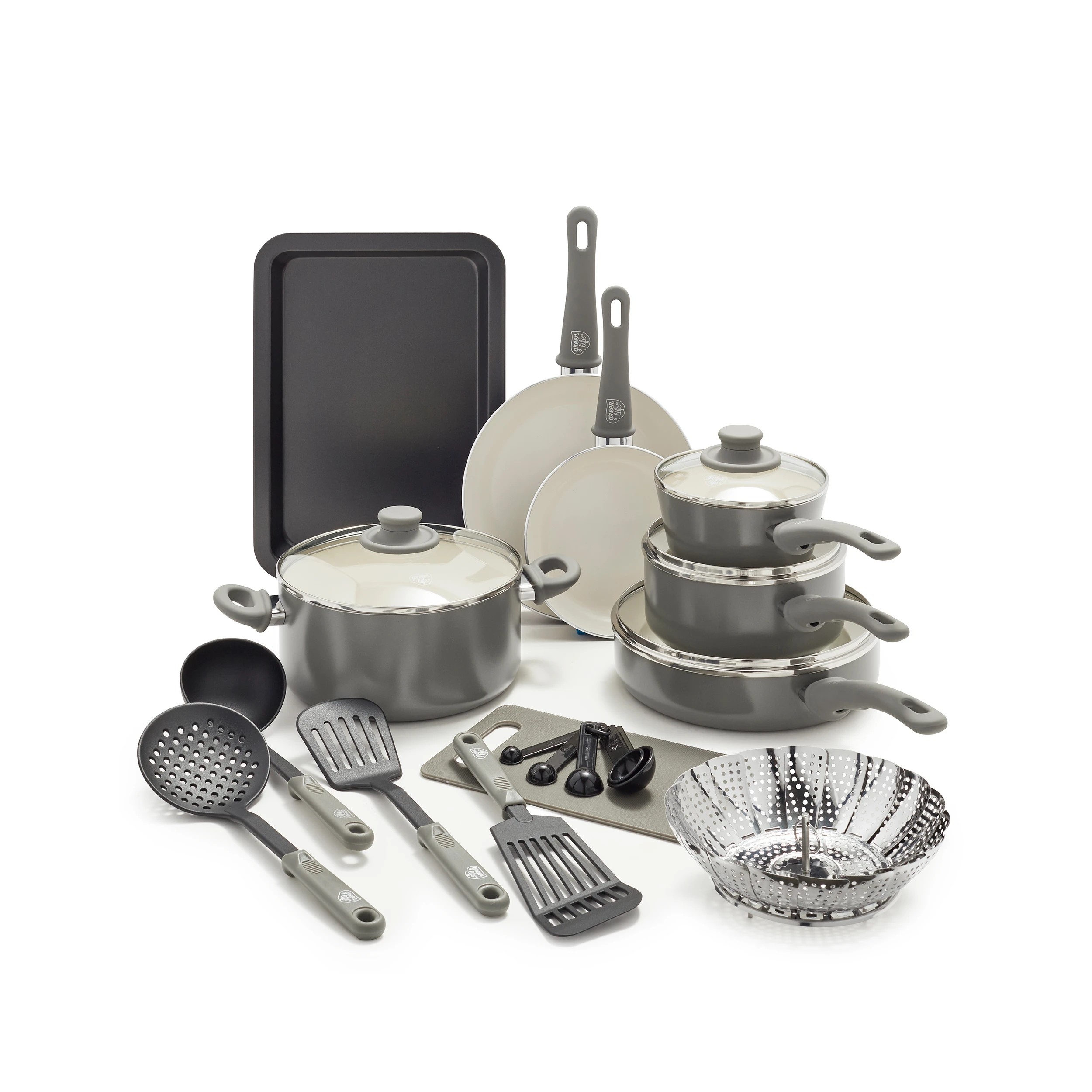 1 14 Piece GreenLife Soft Grip Cookware Set, 1 of 6