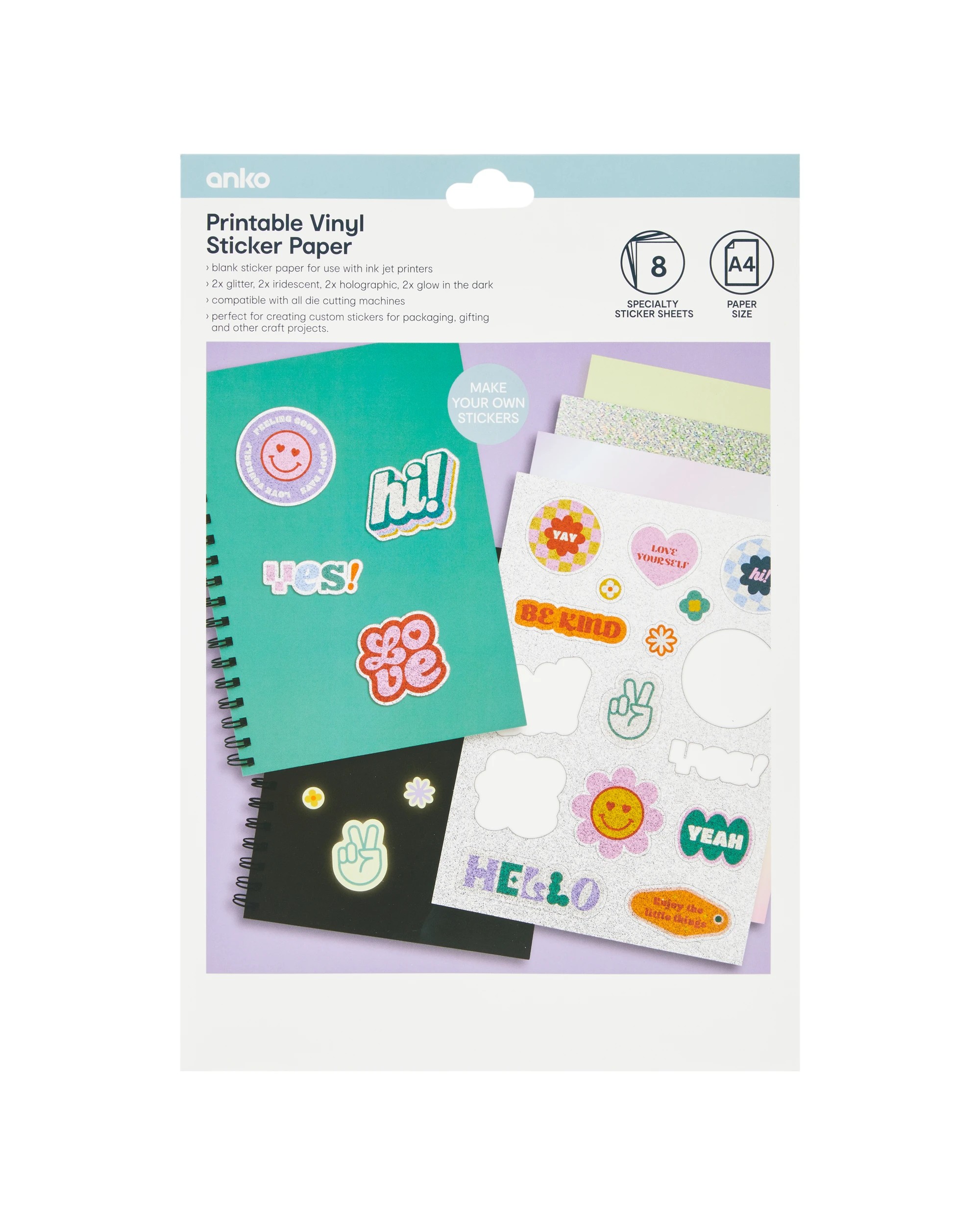 1 8 Pack Printable Vinyl Sticker Paper, 1 of 4