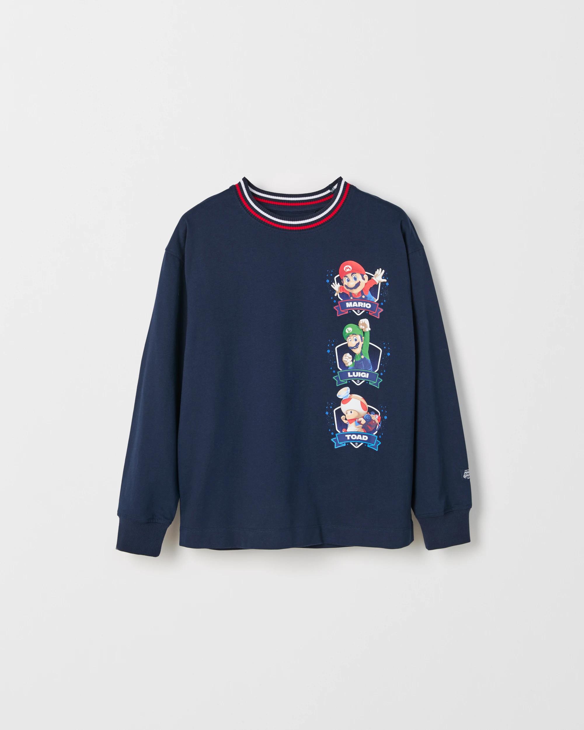 6 Super Mario Australian Cotton Long Sleeve T-Shirt BLACK, 6 of 9