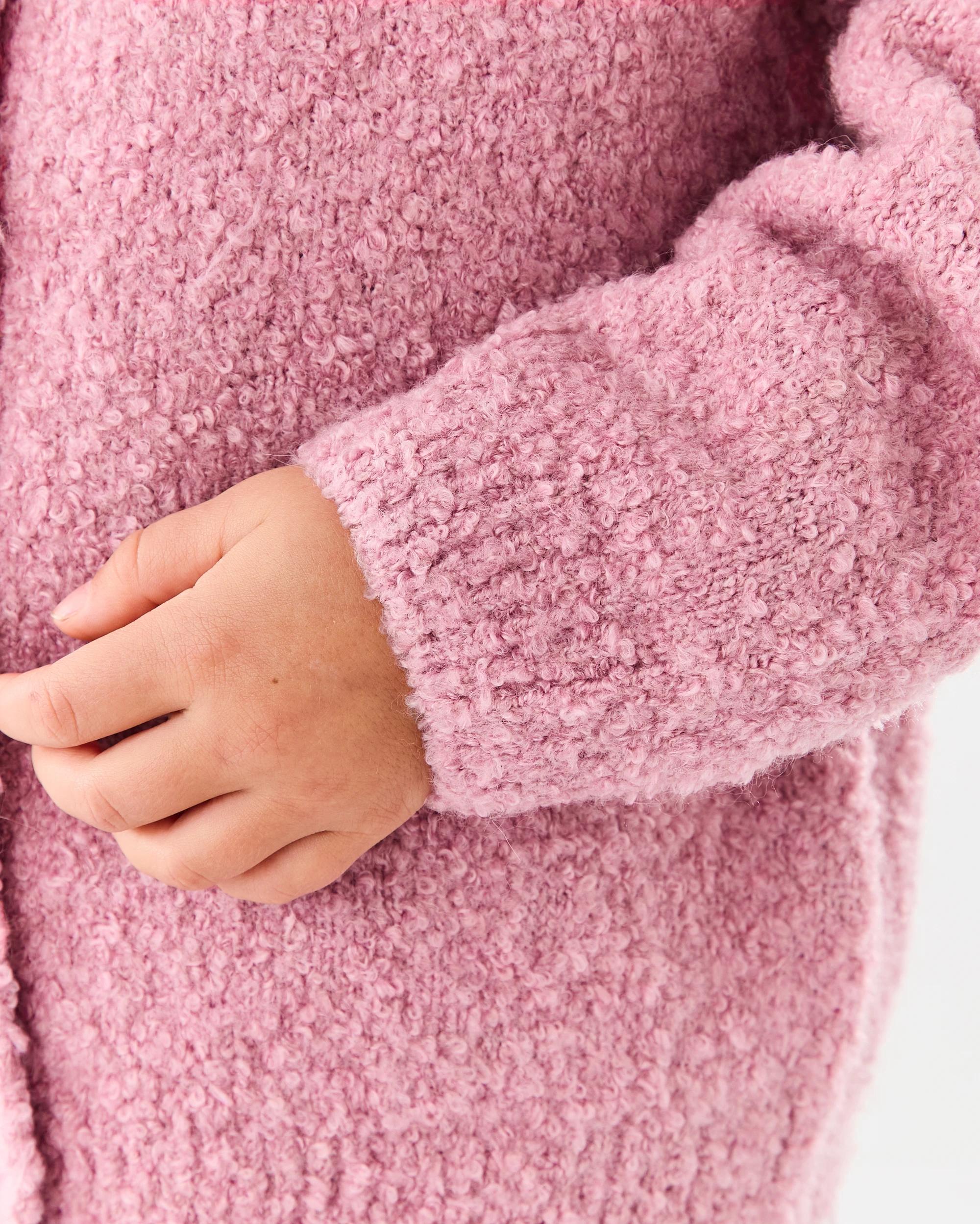 6 Boucle Cardigan Dust Rose, 6 of 8